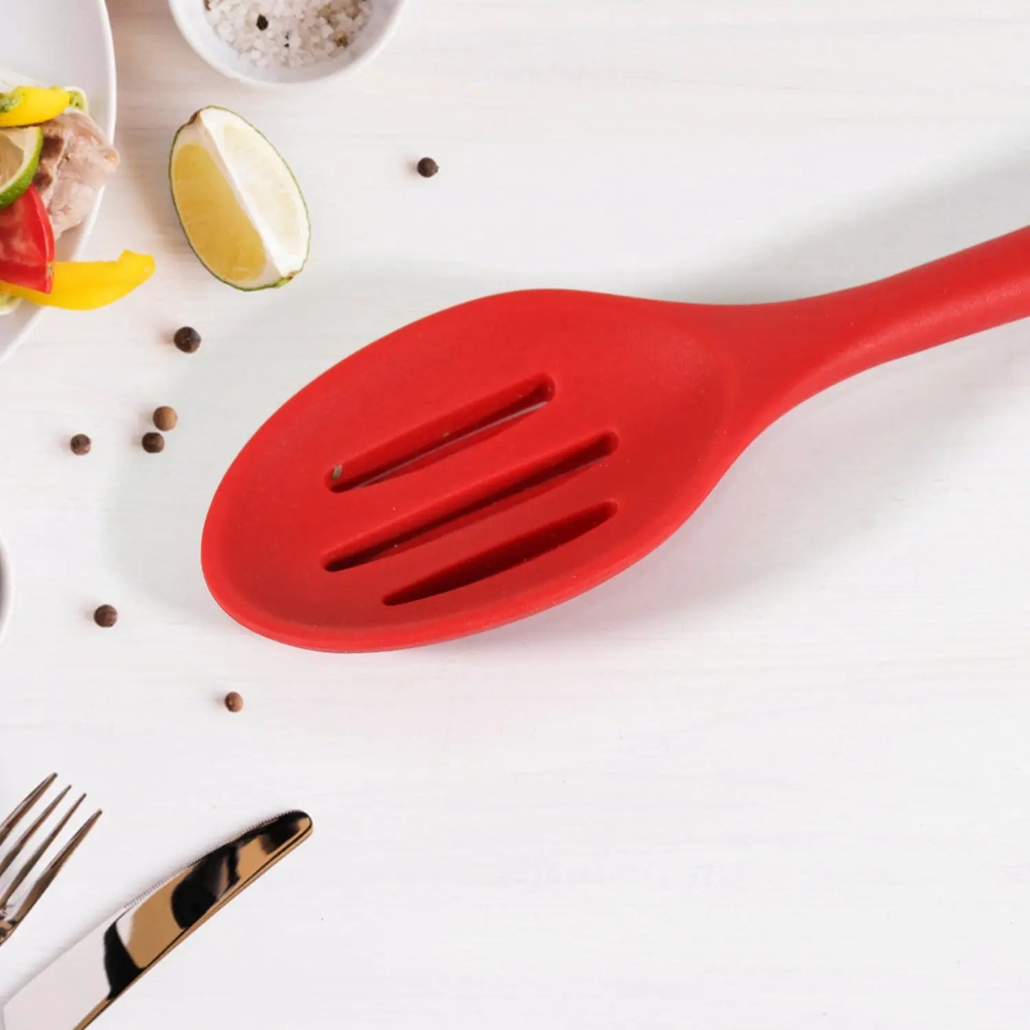 Multipurpose Silicone Spoon, Silicone Basting Spoon Non-Stick Kitchen Utensils Household Gadgets Heat-Resistant Non Stick Spoons Kitchen Cookware Items For Cooking and Baking (6 Pcs Set) - varietybazaar.co.in