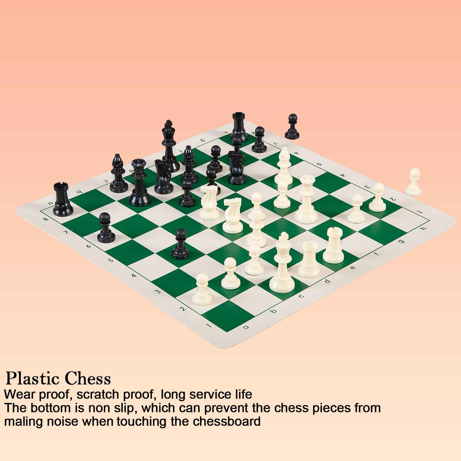 Small Premium Portable Chess Set Plastic Chess Pieces (1 Set)