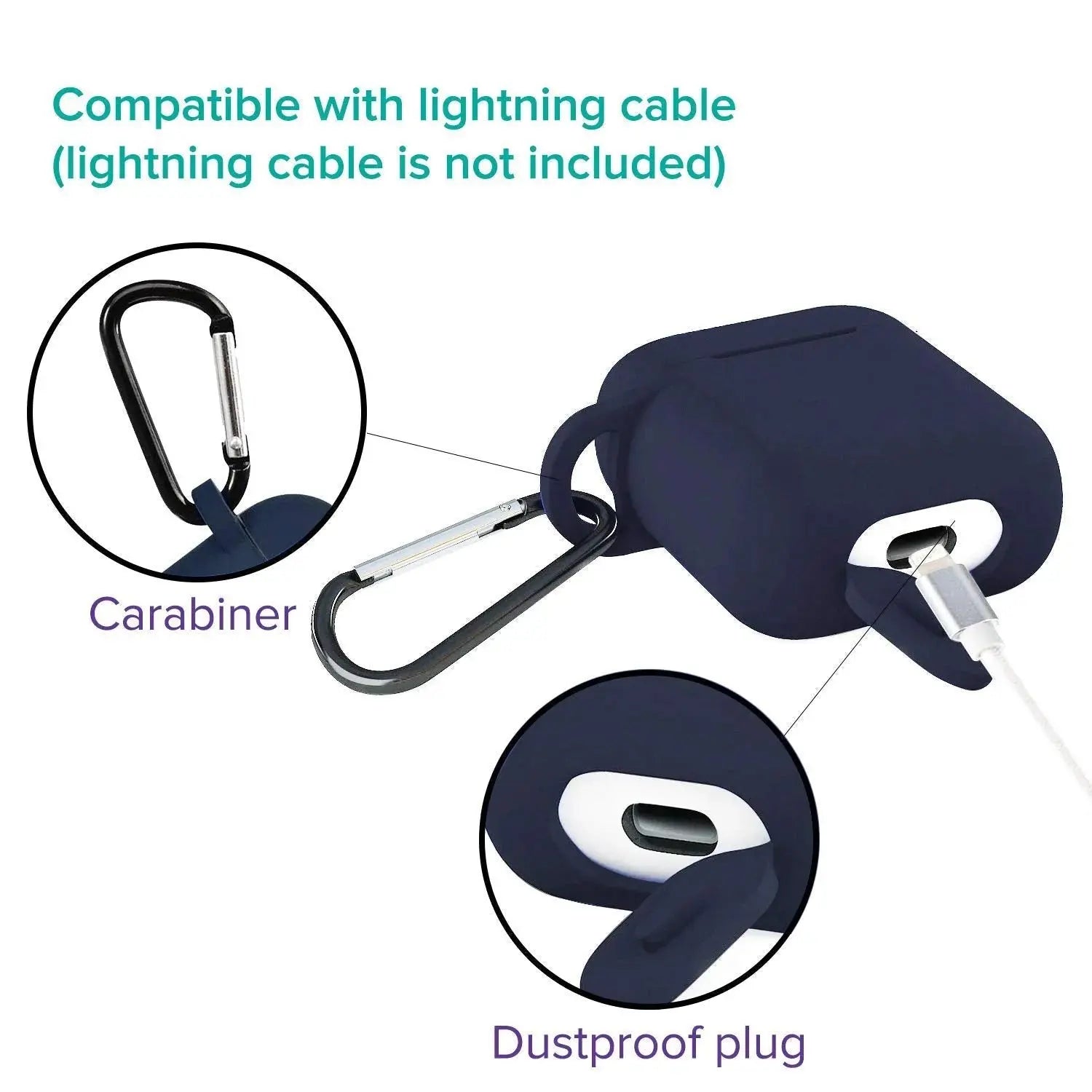 6473 Silicone Shockproof Protection Wireless Headphones Carrying Box Cover with Metal Keychain - varietybazaar.co.in