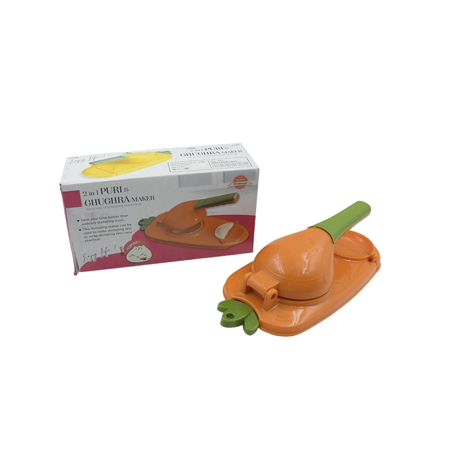 5940 2 in 1 Dumpling Maker, Kitchen Dumpling Baking Pastry Making Tool, Manual Artifact for Pressing Dumpling Wrapper Mold Dough Press Maker Travel Sahayak
