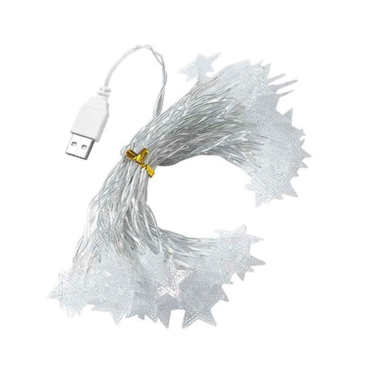 USB Powered 20 LED Decorative Star String Fairy Lights