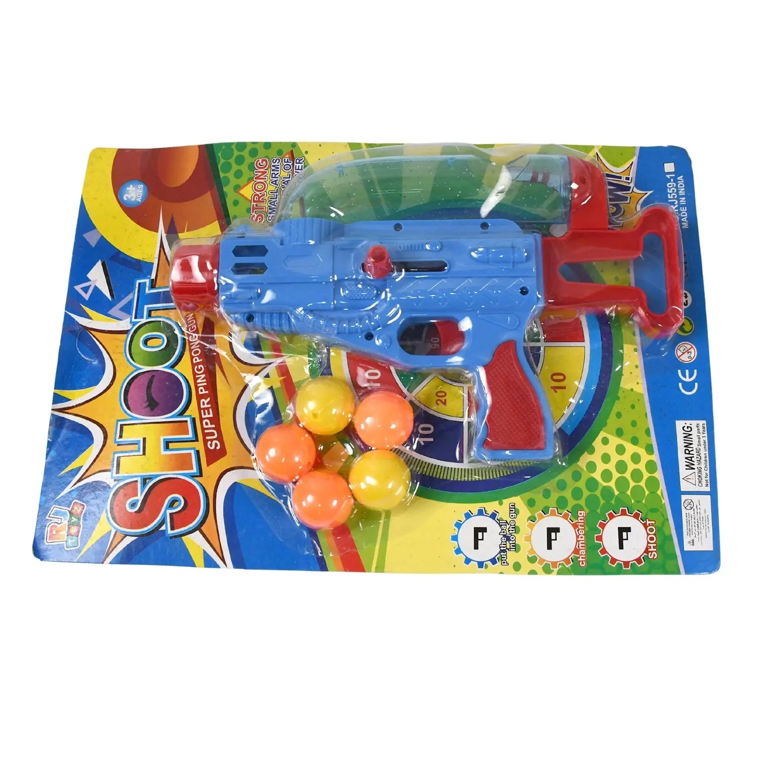 17743 Manual Shooting 5 Ball Gun Toy shoot super ping pong gun for kids, Plastic Balls Shooting Gun Toys For Boys Kids High Quality Gun - varietybazaar.co.in