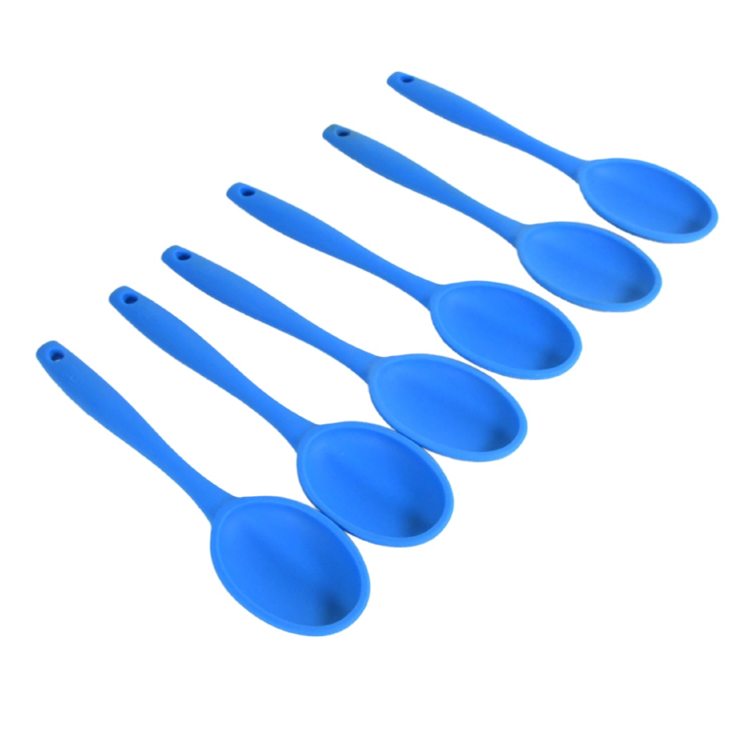 Multipurpose Silicone Spoon, Silicone Basting Spoon Non-Stick Kitchen Utensils Household Gadgets Heat-Resistant Non Stick Spoons Kitchen Cookware Items For Cooking and Baking (6 Pcs Set) travel sahayak