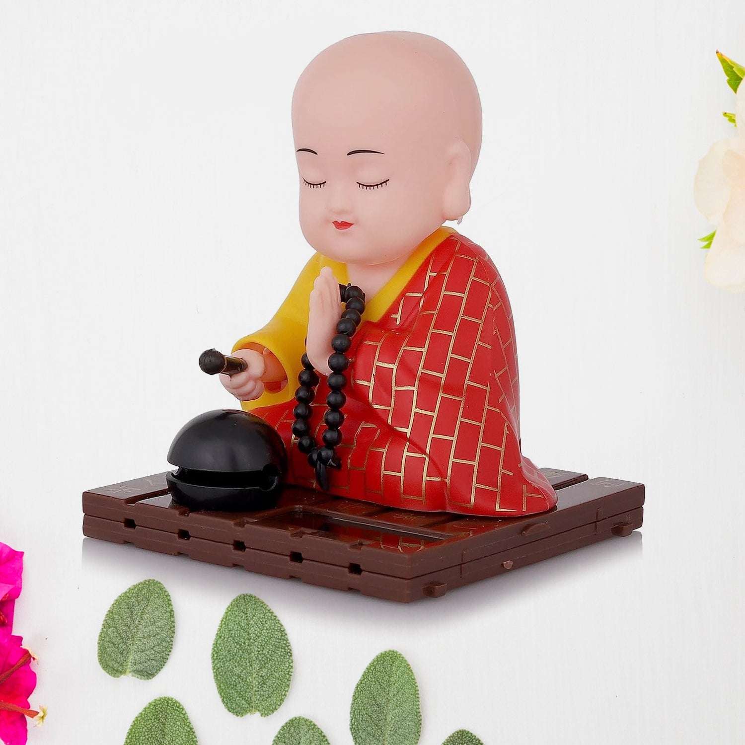 Solar Powered Sitting Buddha Statue,  Moving Head and Hand (1 Pc / Medium) travel sahayak