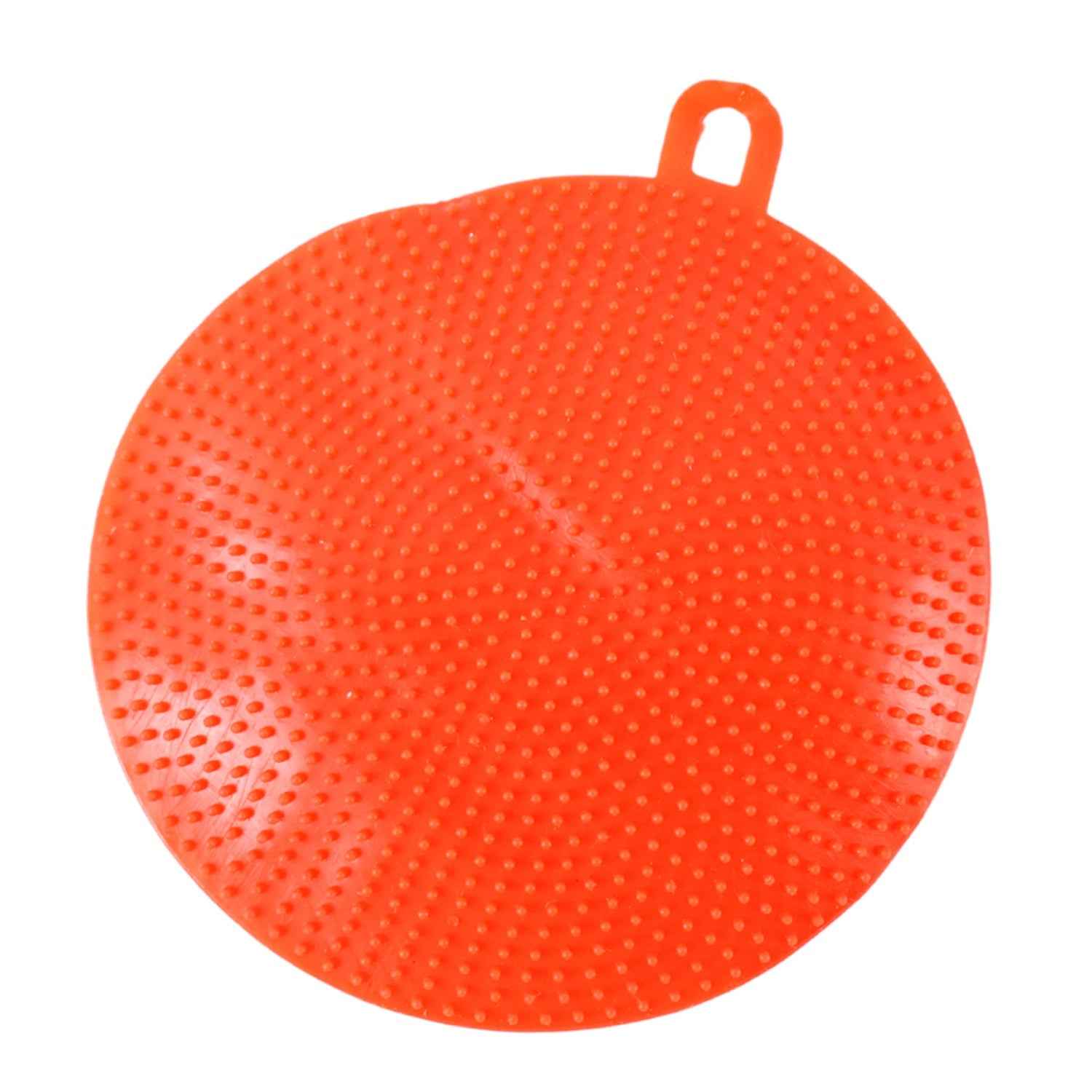 Red Silicone Dish Scrubber Sponge Mildew Free, Non Stick, Heat Resistant