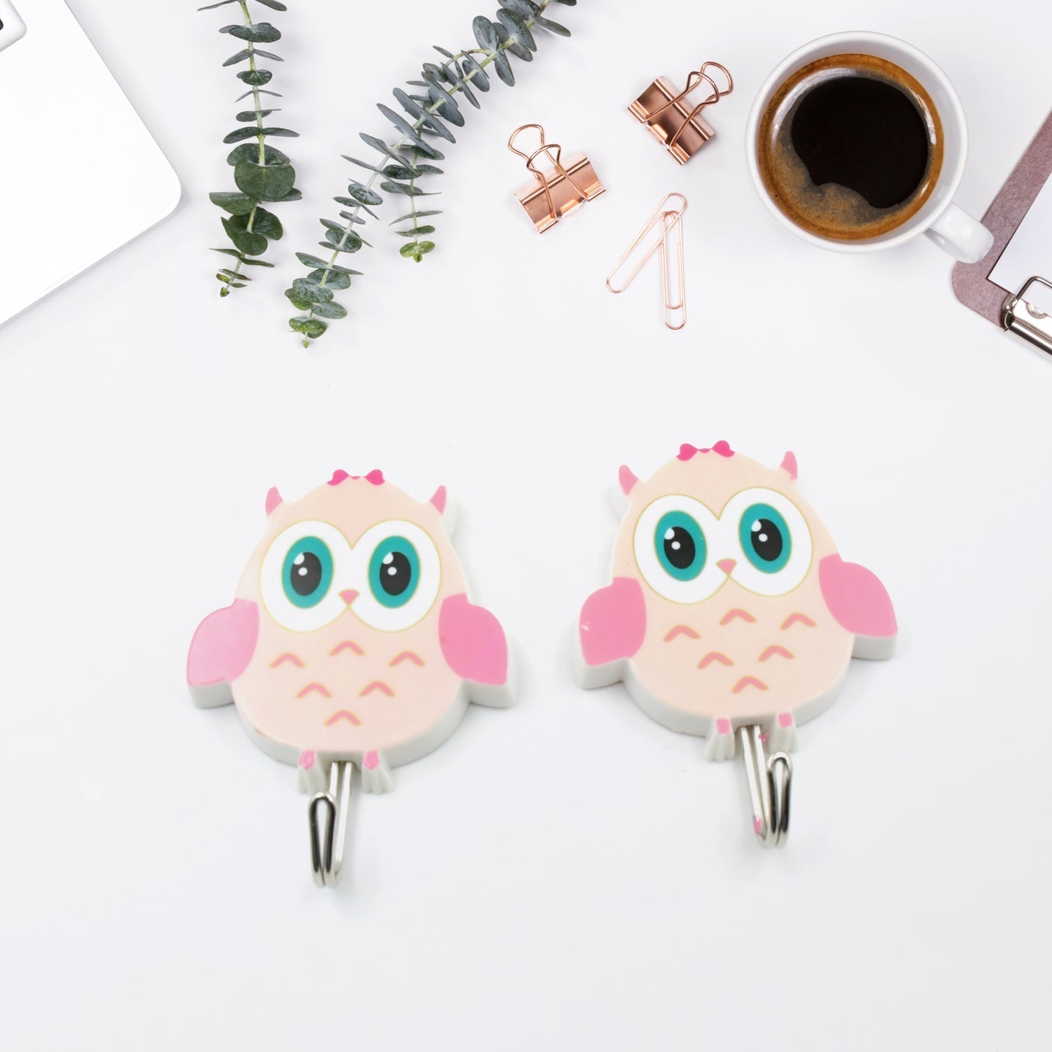 4583 Self Adhesive Smiley Cartoon Wall Hooks Multipurpose Strong Wall Sticker Hooks Wall Hook Holder Door Hanger (2pc). Travel Sahayak