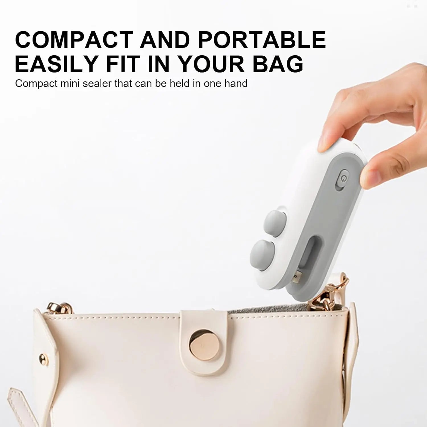 17865 Mini Bag Sealer, 2 in 1 Seal & Cutter Heat Sealers, TYPE-C USB Charging Portable Bag Reseller, Handle Food Sealer, Sealing Machine for Food Storage Plastic Bags Snacks Keep Food Fresh - varietybazaar.co.in