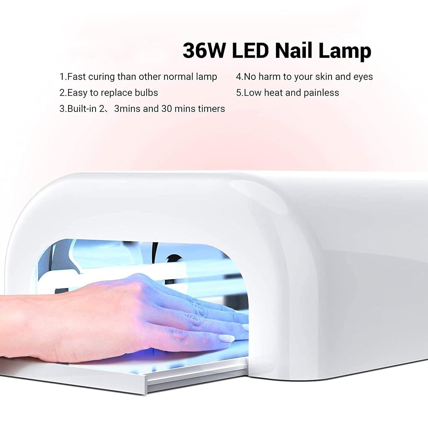36W LED UV Lamp Nail Dryer Gel Nail Lamp Nail Polish Curing Lamp (1 Pc) travel sahayak