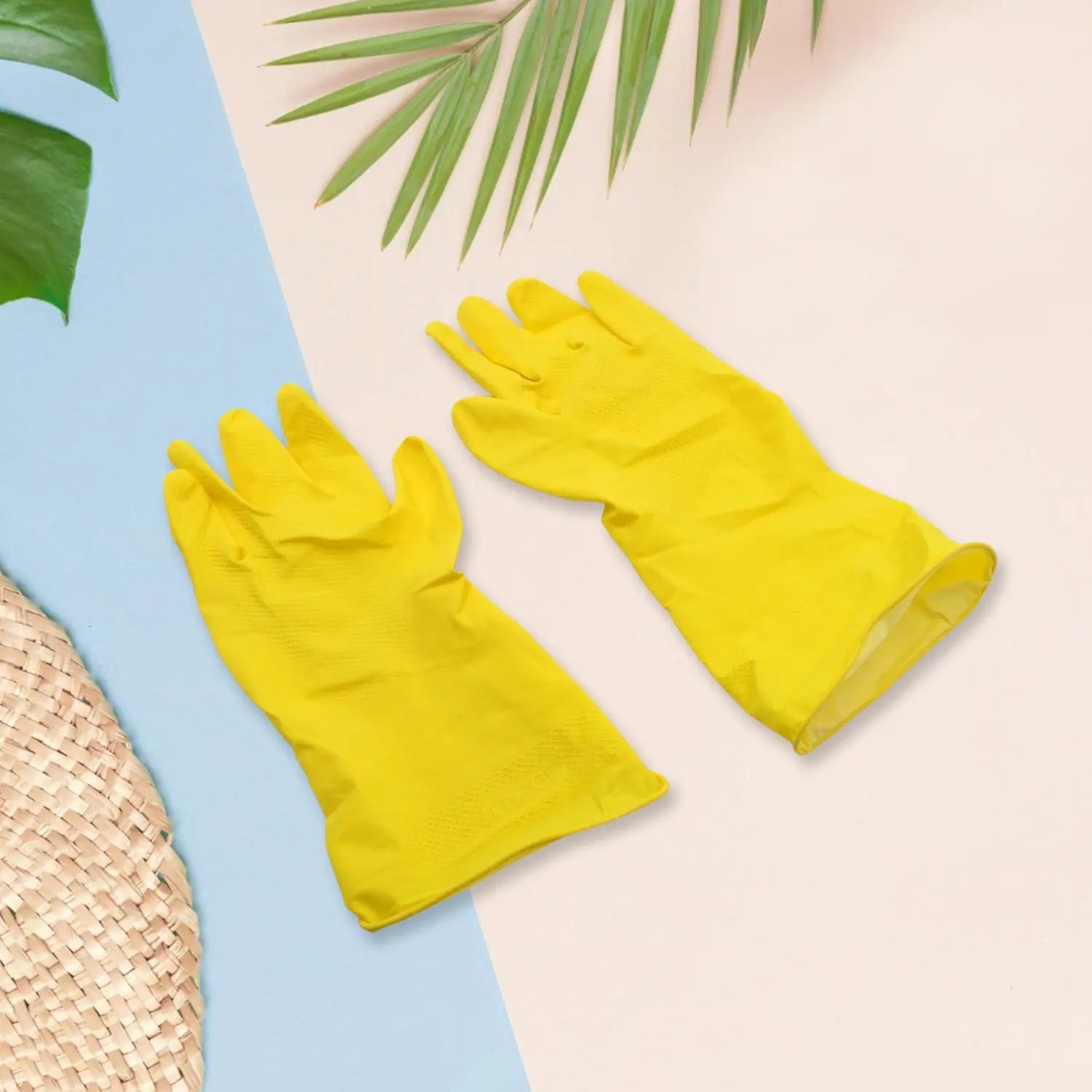 0679 Multipurpose Rubber Reusable Cleaning Gloves, Reusable Rubber Hand Gloves I Latex Safety Gloves I for Washing I Cleaning Kitchen I Gardening I Sanitation I Wet and Dry Use Gloves (1 Pair) Travel Sahayak