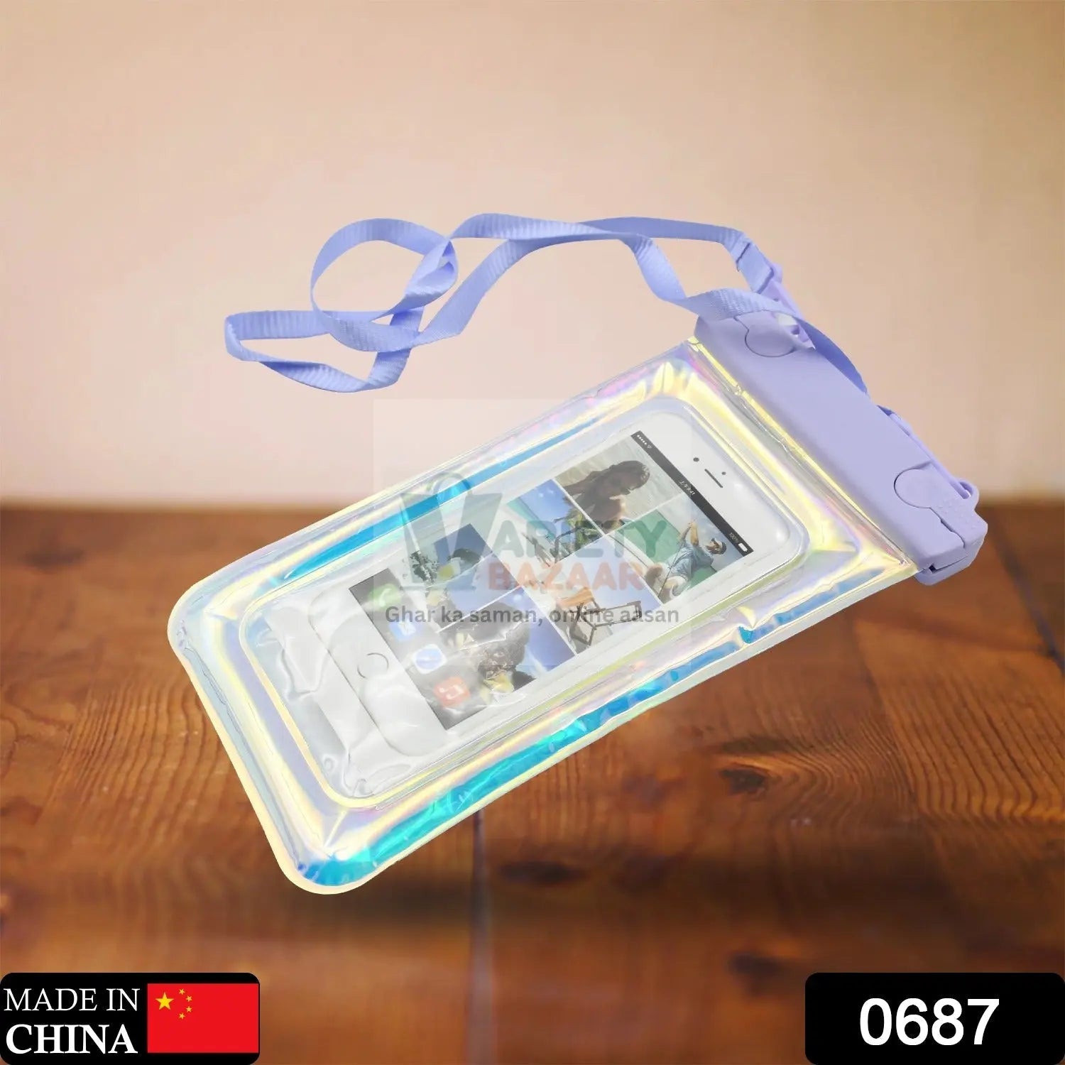 0687 Waterproof Phone Pouch Bag, Phone Accessories Transparent Phone Bag Swimming Phone Bag Mobile Phone Bag Waterproof Smartphone Protective Pouch for Pool, Beach for All Smartphones Travel Sahayak
