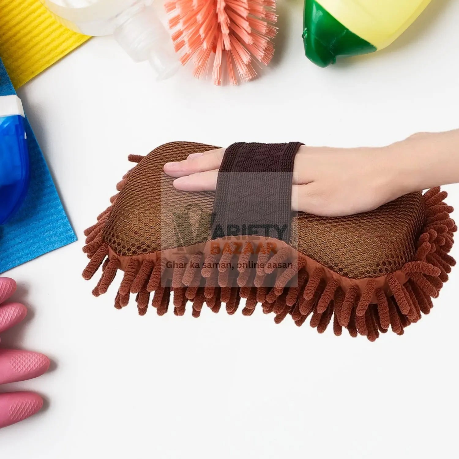 0691 Small Multipurpose Microfiber Duster Whiteboard Eraser Washable Dry Eraser Board Eraser Cleaning Sponge for Chalk, Classroom Teacher Supplies, Home and Office, Car Washing Scratch-Free Microfiber Brushes Travel Sahayak