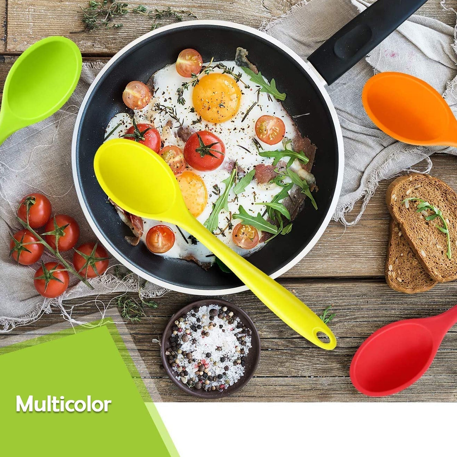 5434 Multi Purpose Heat Resistance Silicone Spatula Turner Non-Stick Silicone Kitchen Tools (28cm) Travel Sahayak