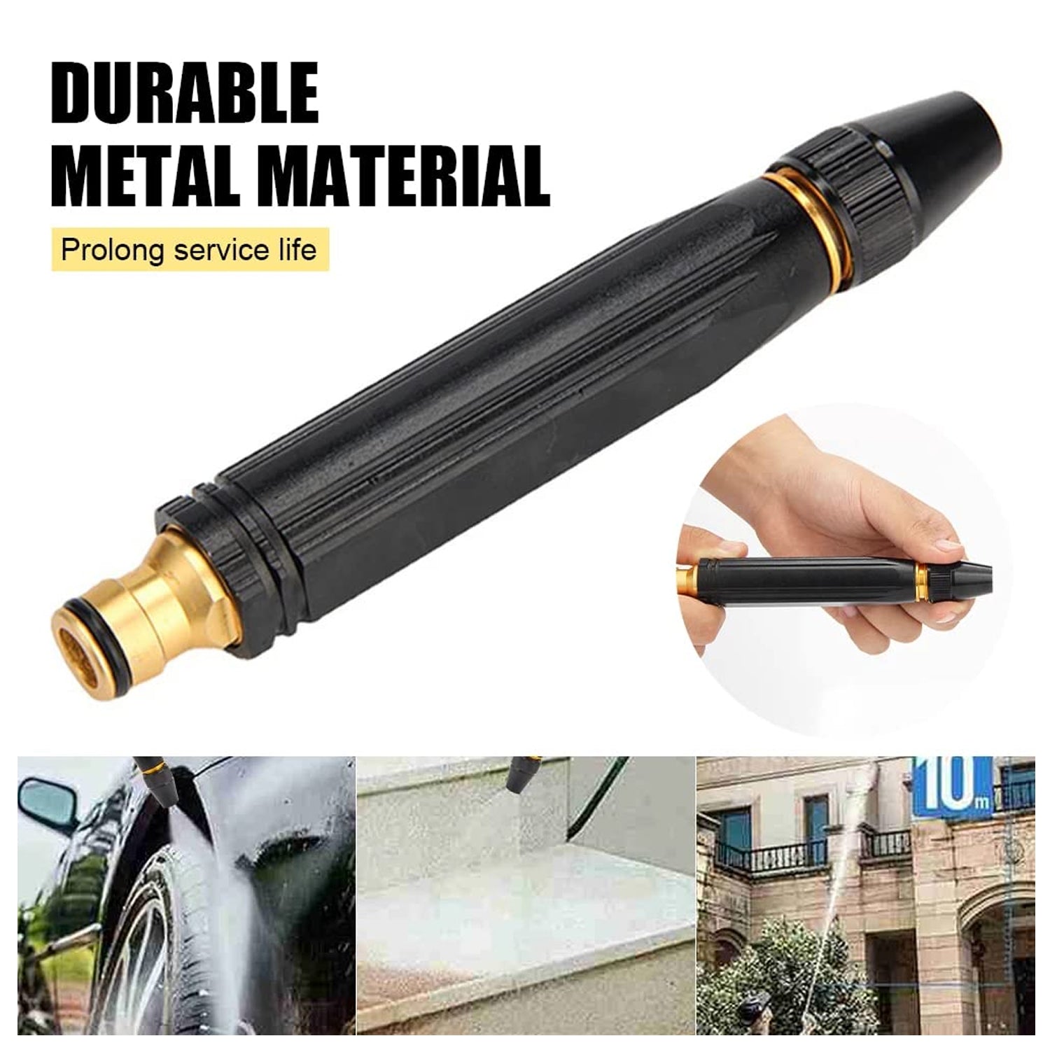 9090  High Pressure Water Gun Nozzle Car Wash Water Gun Nozzle Alloy Garden Nozzle Spray Gun Travel Sahayak