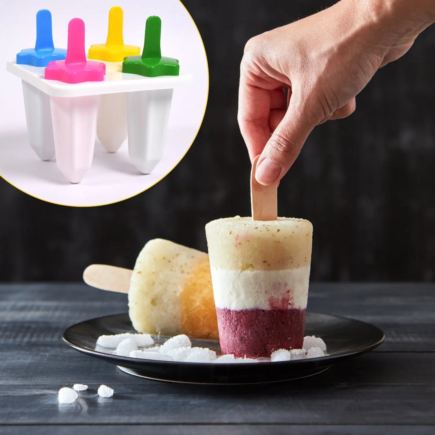6307B 4Pc Ice Candy Maker used for making ice-creams in all kinds of places including restaurants and ice-cream Parlours etc. - varietybazaar.co.in