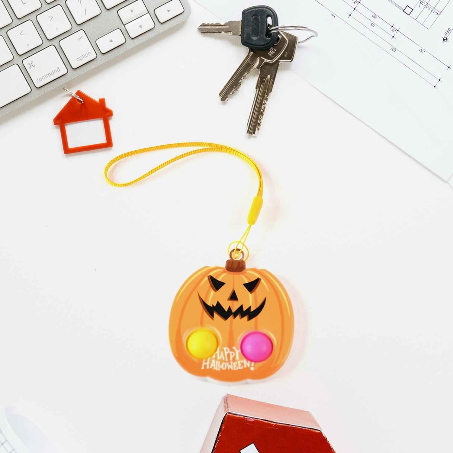 Silicone Push Bubble Fidget Keychain Toy (1 Pc)