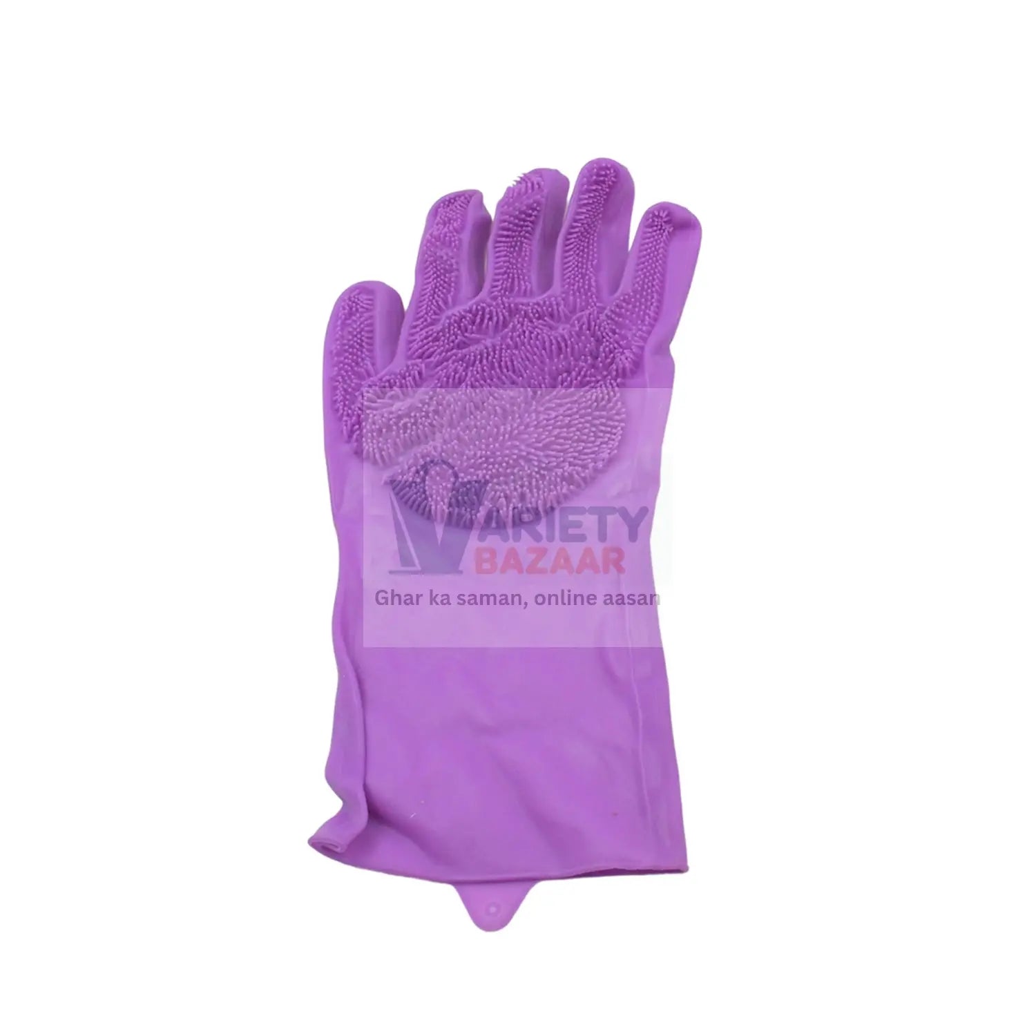 0712 Dishwashing Gloves with Scrubber| Silicone Cleaning Reusable Scrub Gloves for Wash Dish Kitchen| Bathroom| Pet Grooming Wet and Dry Glove (1 Pc Left Hand Gloves) Travel Sahayak