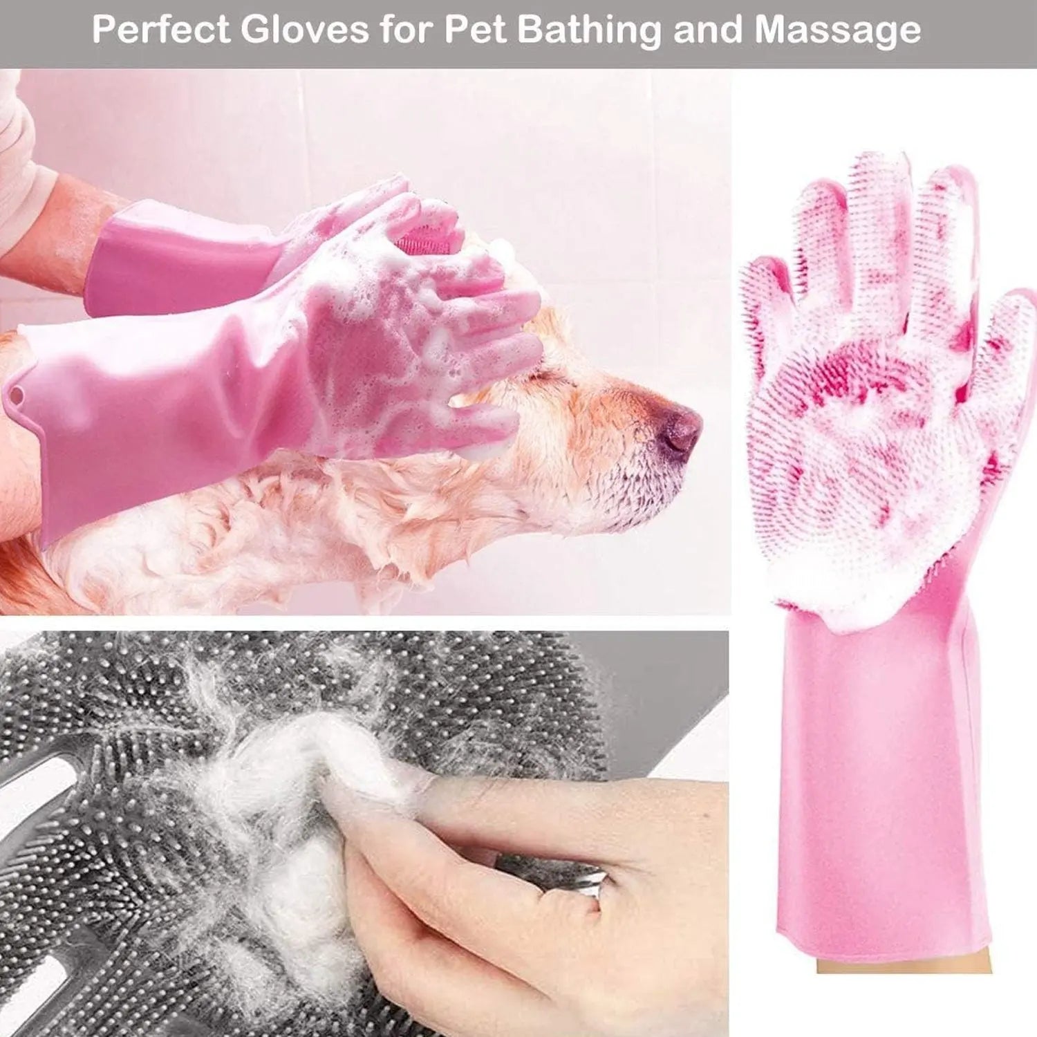 0712 Dishwashing Gloves with Scrubber| Silicone Cleaning Reusable Scrub Gloves for Wash Dish Kitchen| Bathroom| Pet Grooming Wet and Dry Glove (1 Pc Left Hand Gloves) Travel Sahayak