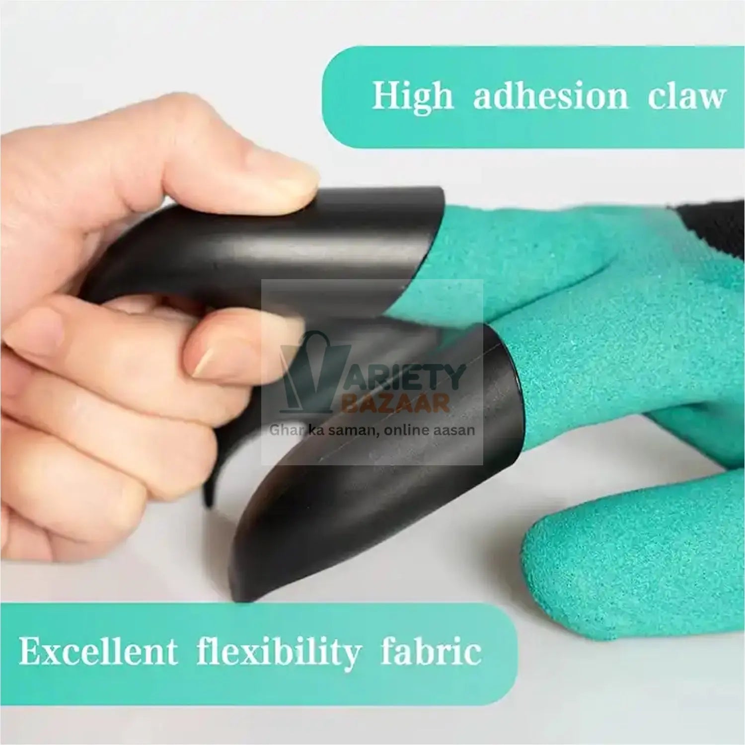 0719 Heavy Duty Garden Farming Gloves- ABC Plastic Washable With Hand Fingertips & ABS Claws For Digging & Planting, Gardening Tool for Home Pots Agriculture Industrial Farming work Men & Women (1 Pair / Mix Color) Travel Sahayak