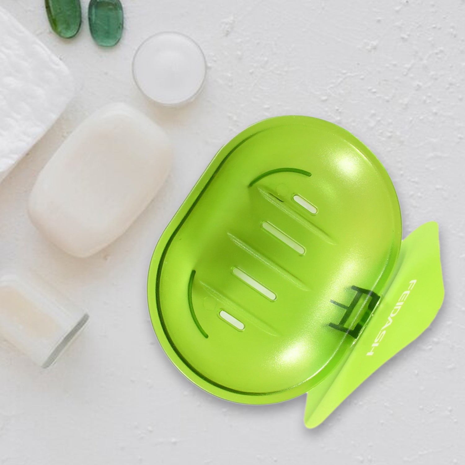 Plastic Soap Dish Holder for Bathroom Shower Wall Mounted Self Adhesive Soap Holder Saver Tray-Plastic Sponge Holder for Kitchen Storage Rack Soap Box, Bathroom ,Sabudani