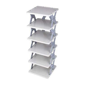 Smart Shoe Rack with 6 Layer Shoes Stand Multifunctional Entryway Foldable &amp; Collapsible Door Shoe Rack Free Standing Heavy Duty Plastic Shoe Shelf Storage Organizer Narrow Footwear Home (Mix Color) Variety Bazaar