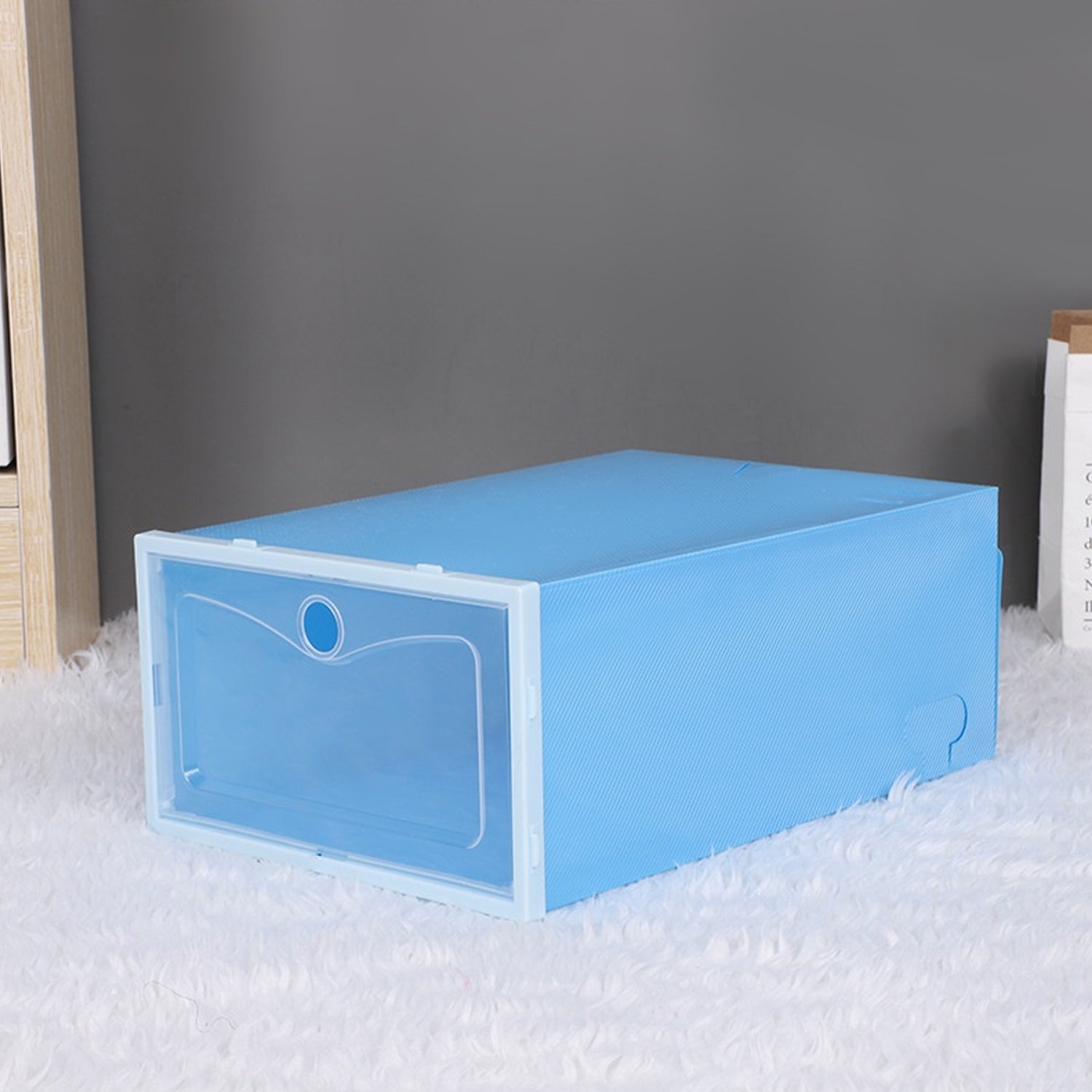 1 Layer Plastic Shoes Storage Box, Stackable Shoe Storage (1 pc / 32x21x12 CM) Variety Bazaar