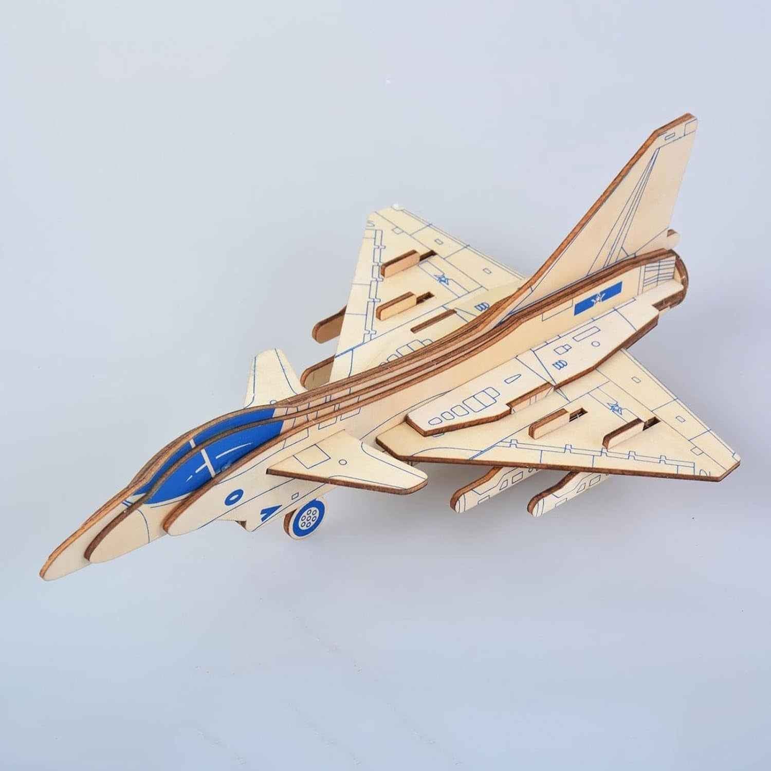 3D Wooden Aircraft Puzzle DIY Assembly Kit (Mix Design – 1 Set)