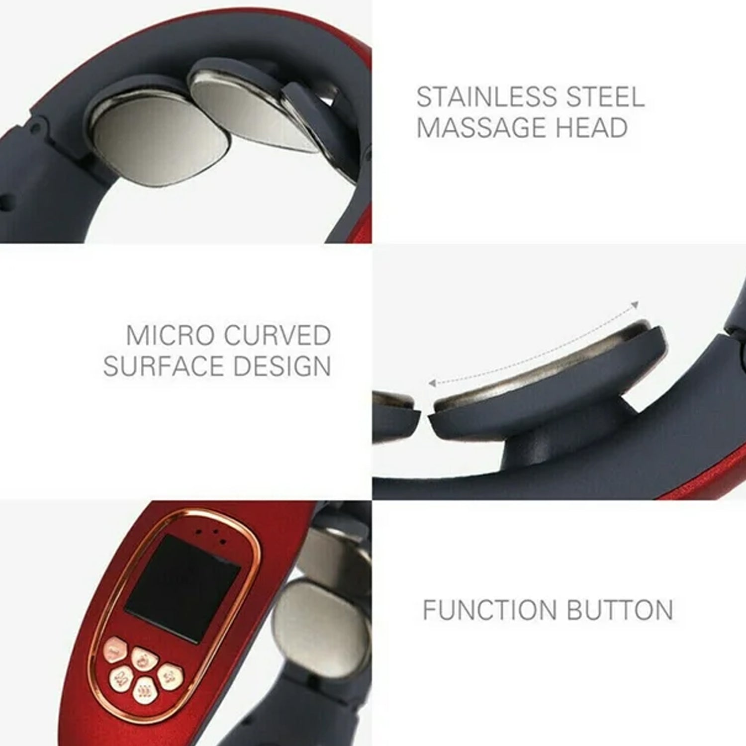 3 Heads Smart Electric Neck and Back Pulse Massager (1 Pc) travel sahayak