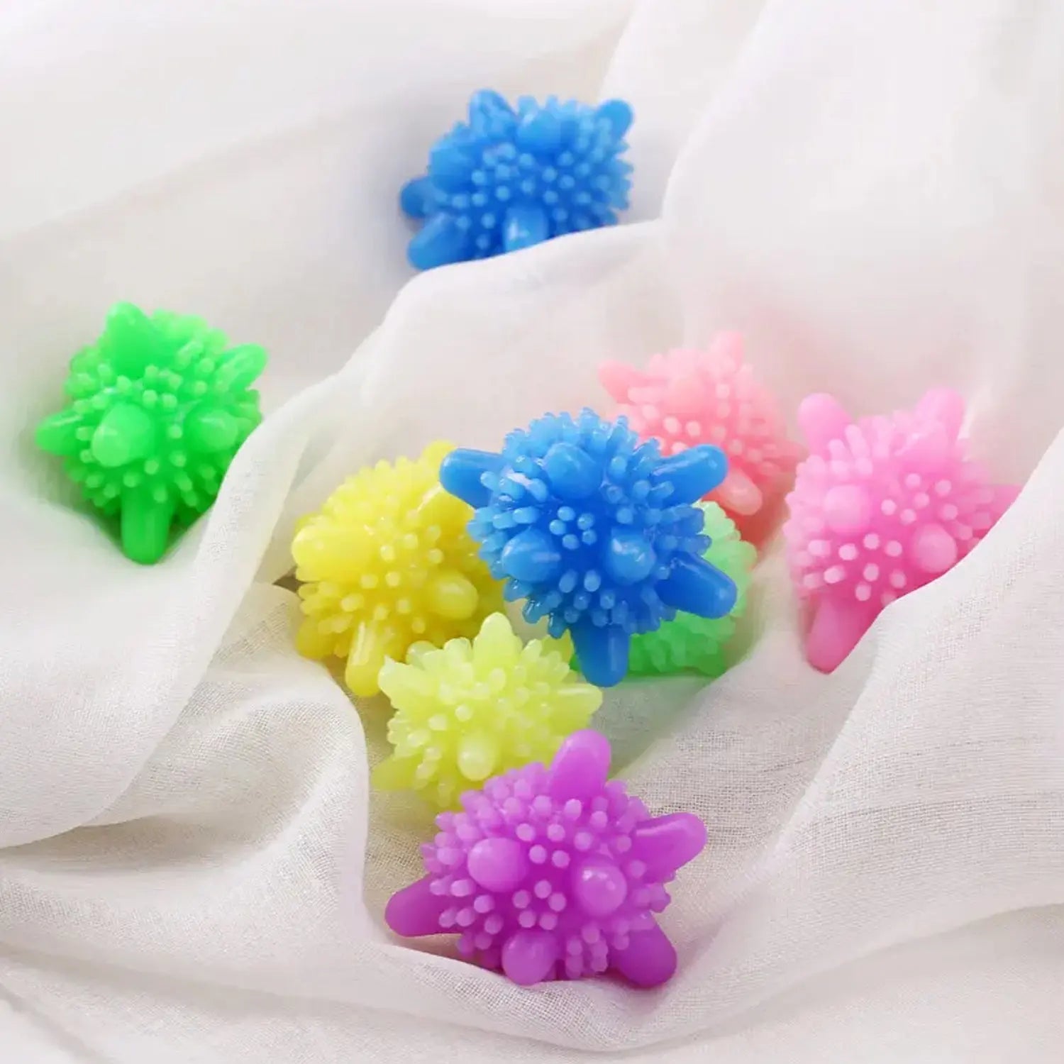 8737 Soft Star Washing Machine, Laundry Dryer Balls Laundry Ball for Household Cleaning Washing Machine Clothes Softener (10 Pcs / Multi Color) - varietybazaar.co.in