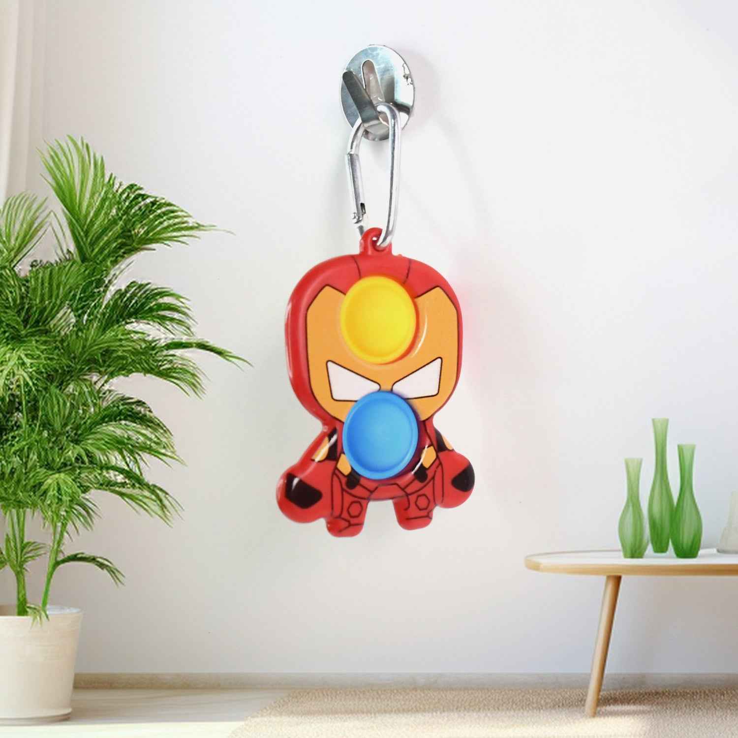 Themed Iron Man Shape Keychain Pop It Toy (1 Pc)