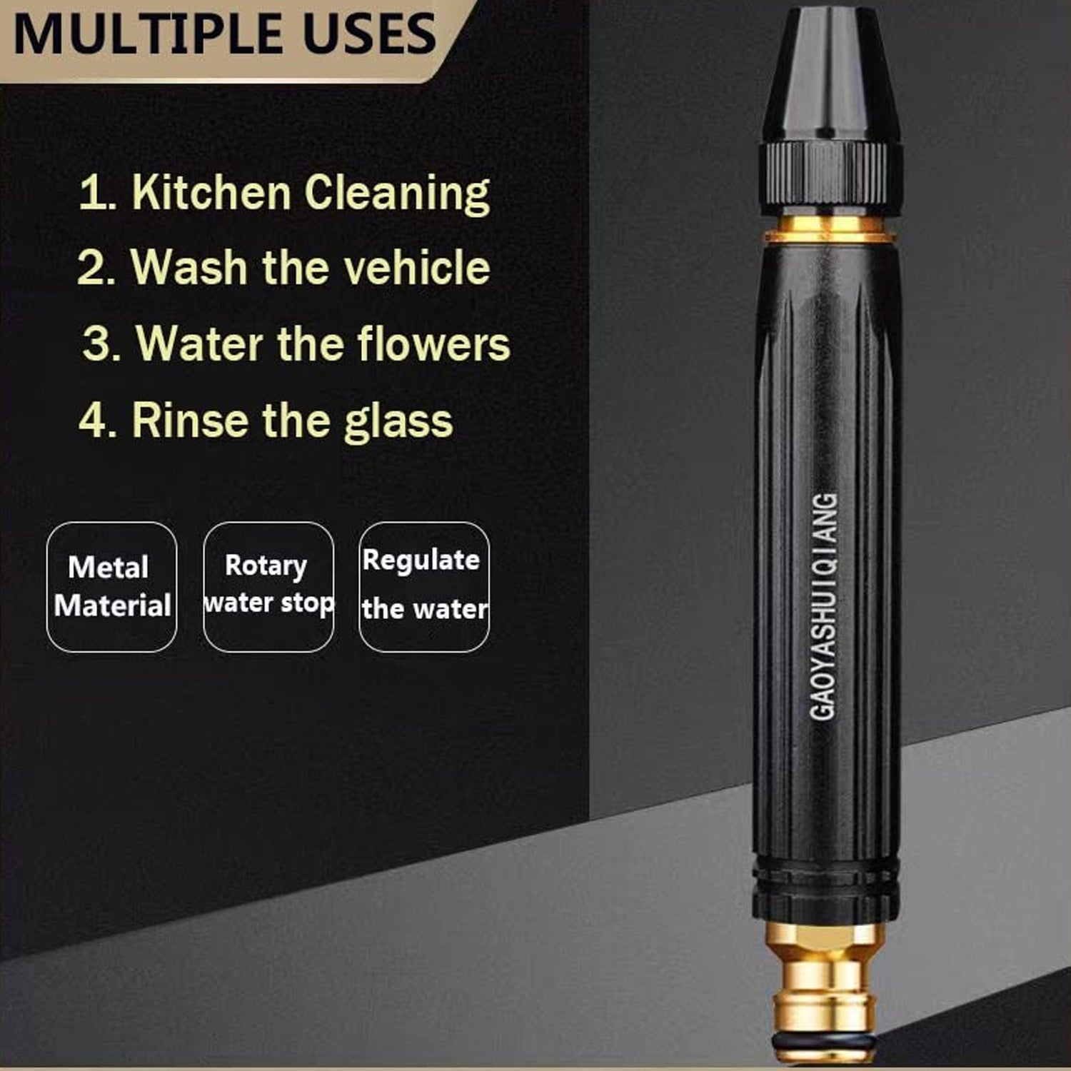 9090  High Pressure Water Gun Nozzle Car Wash Water Gun Nozzle Alloy Garden Nozzle Spray Gun Travel Sahayak
