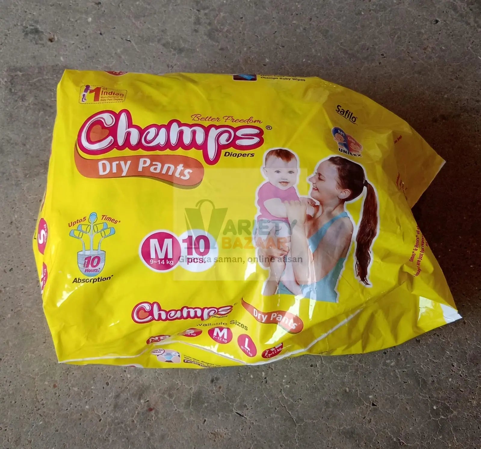 0966 Medium Champs Dry Pants Style Diaper - Medium (10 pcs) Best for Travel  Absorption, Champs Baby Diapers, Champs Soft and Dry Baby Diaper Pants (M, 10 Pcs ) Travel Sahayak