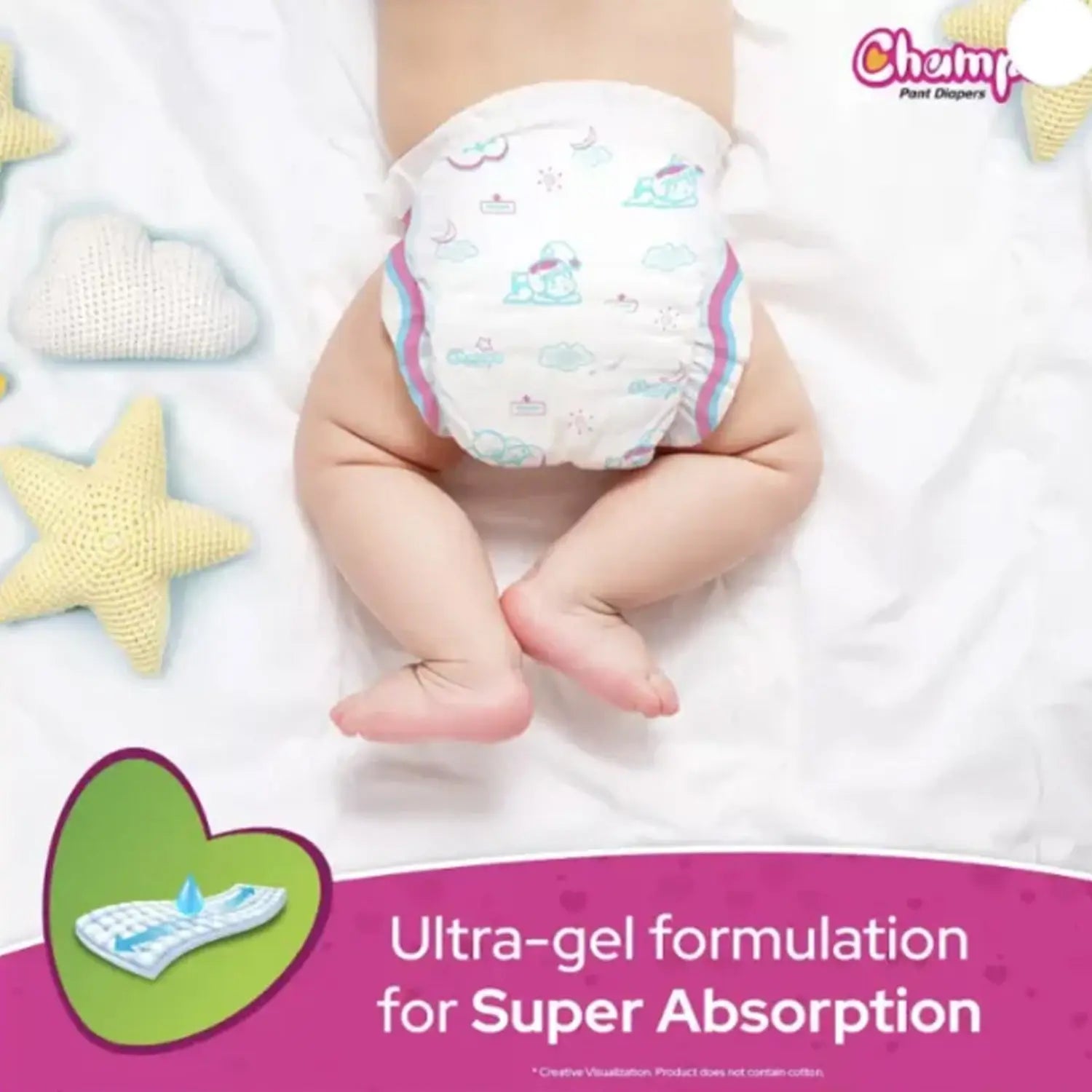0975 Small Champs Dry Pants Style Diaper - Small (10 pcs) Best for Travel  Absorption, Champs Baby Diapers, Champs Soft and Dry Baby Diaper Pants (S,10 Pcs ) Travel Sahayak