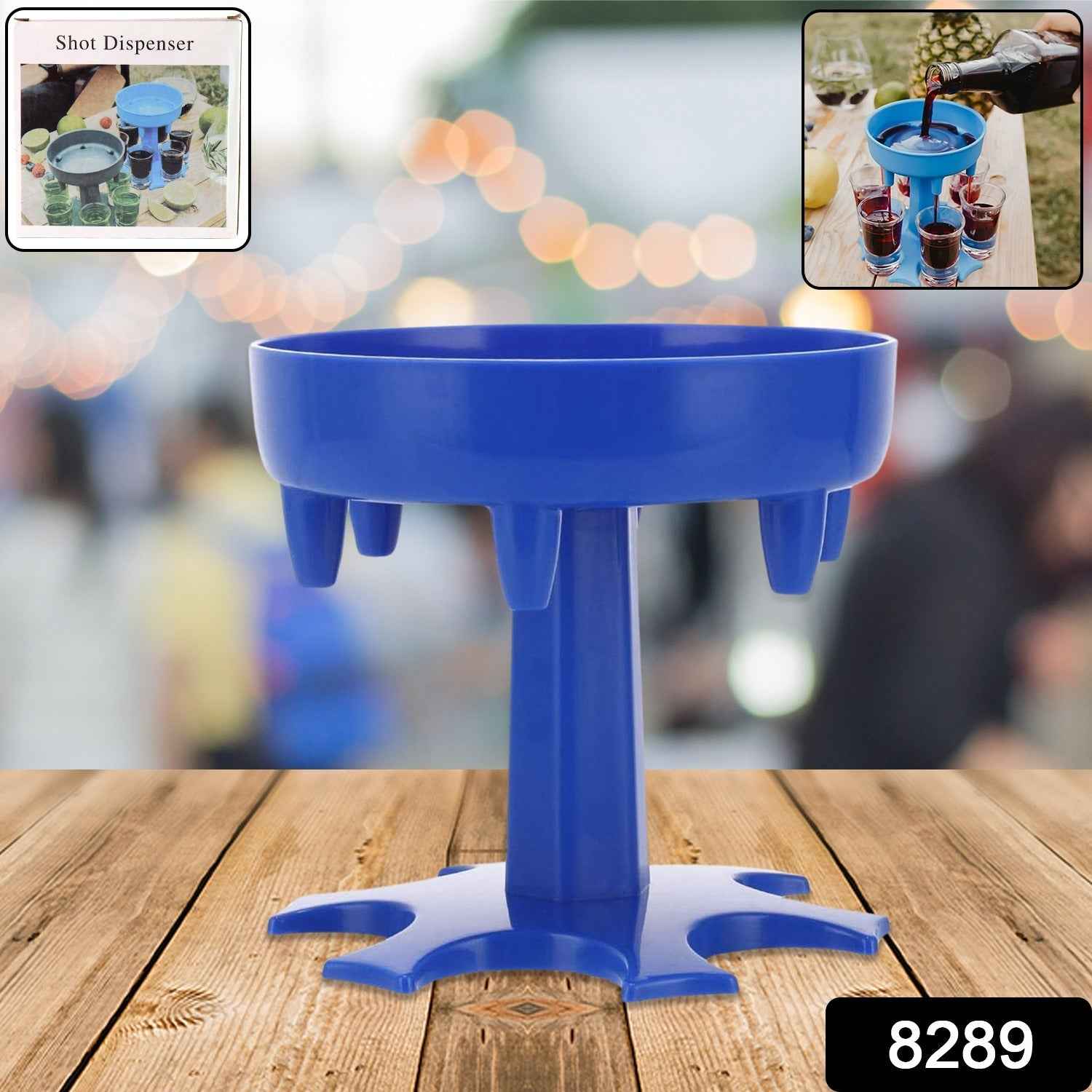 6-Way Plastic Shot Glass Dispenser with Holder Stand (1 Pc)