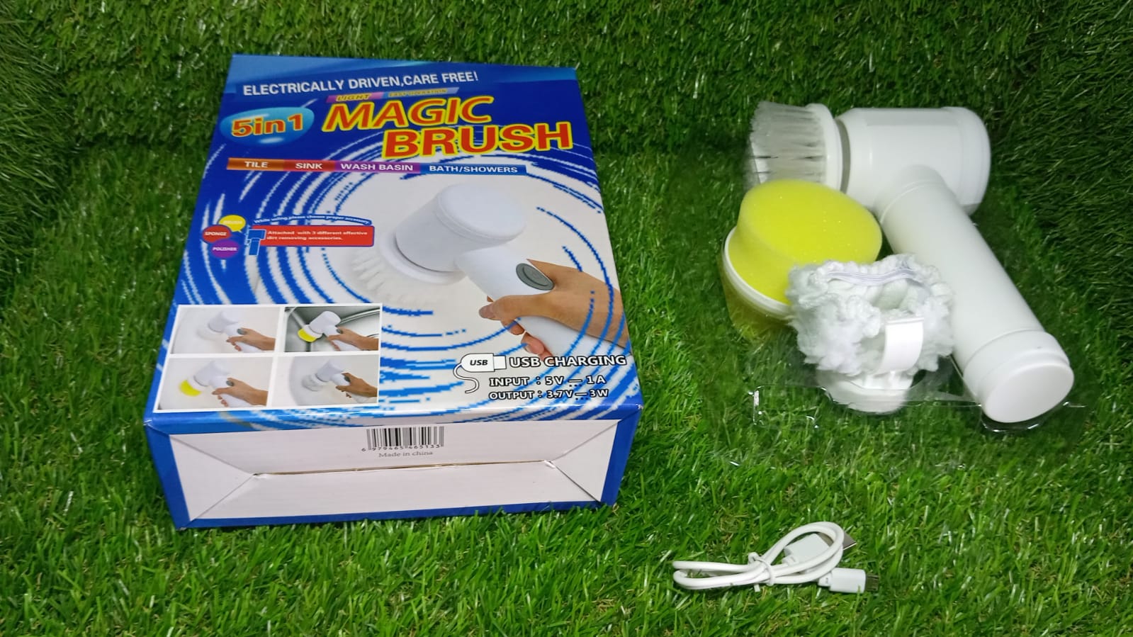 5in1 Home Kitchen Electric Cleaning Brush, Electric Spin Scrubber Variety Bazaar