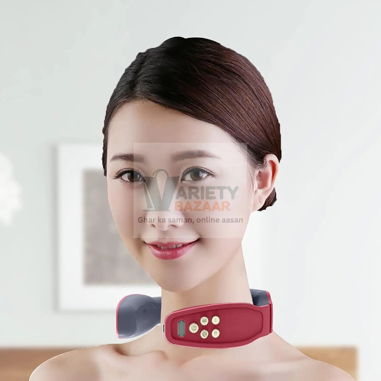 1228 Electric Neck Massager for Pain Relief, Intelligent Neck Massager with Heat, 4 Modes 15 Level Cordless Deep Tissue Point Massager, Portable Neck (1 pc ) Travel Sahayak