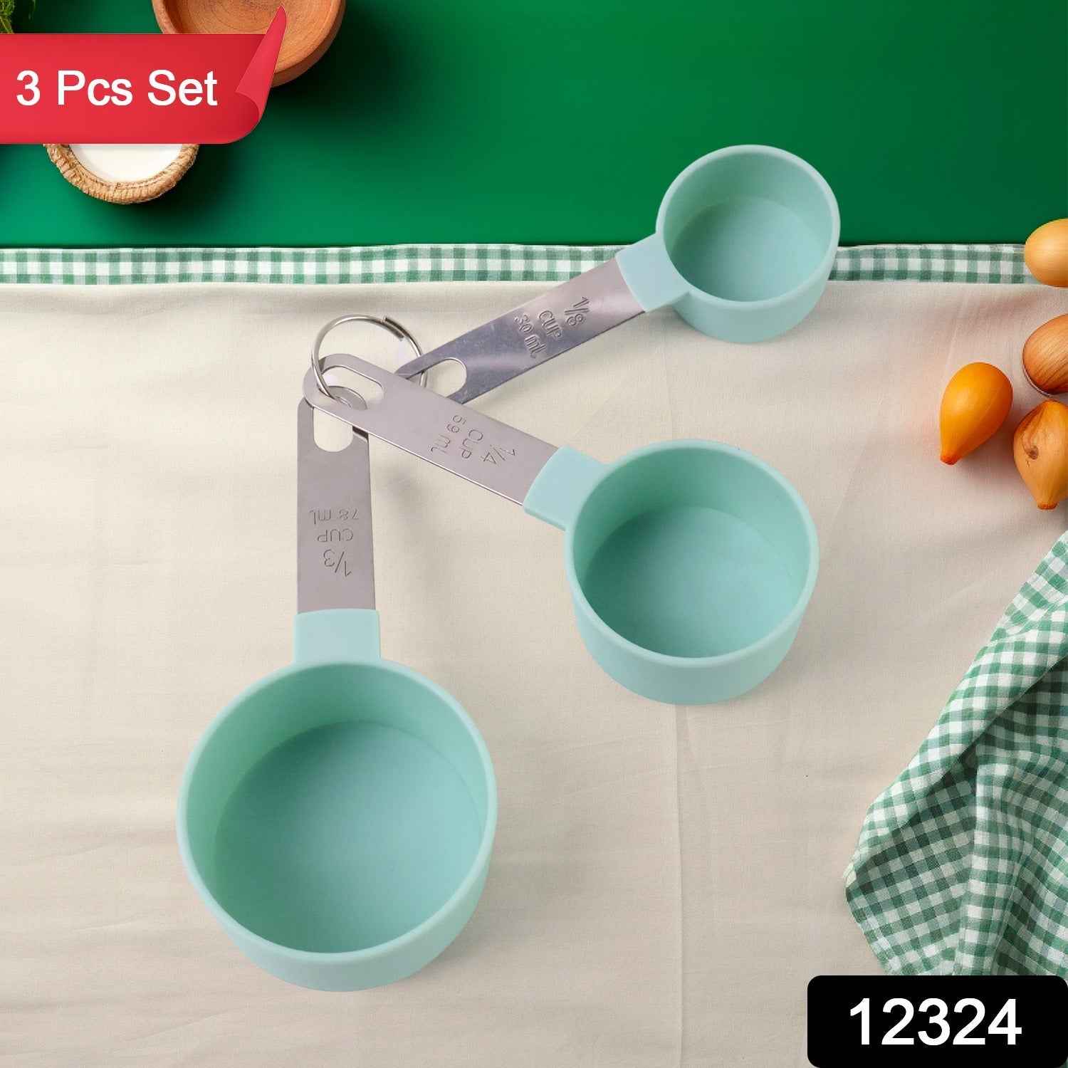 Measuring Cups Set 1/3 Cup (78 ml), 1/4 Cup (59 ml), 1/8 Cup (30 ml)