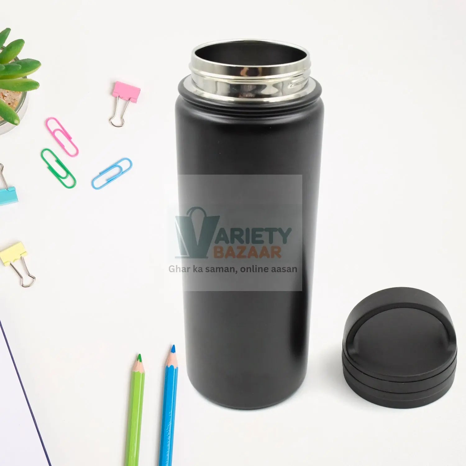 12529 Vacuum Stainless Steel Water Bottle With Carry Handle, Fridge Water Bottle, Leak Proof, Rust Proof, Cold & Hot | Leak Proof | Office Bottle | Gym | Home | Kitchen | Hiking | Trekking | Travel Bottle (750 ML ) Travel Sahayak