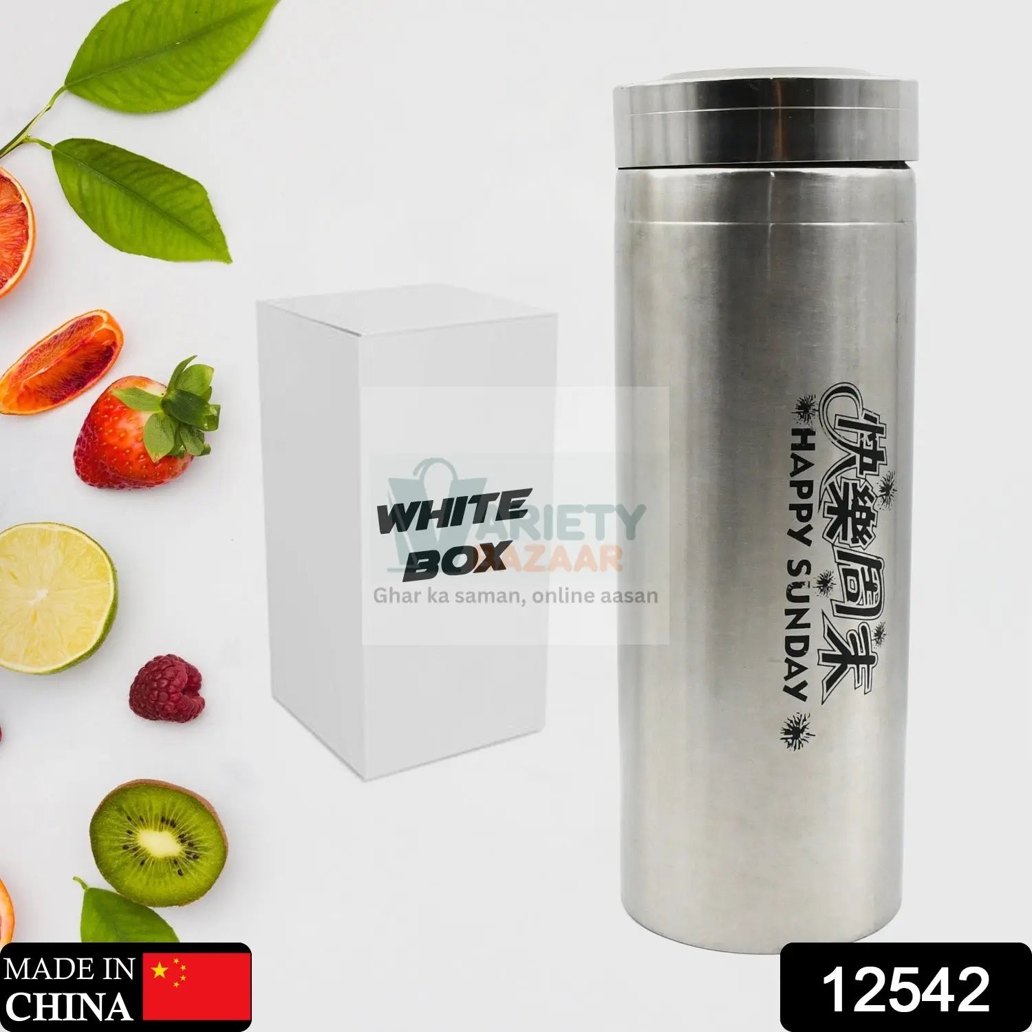12542 Stainless Steel Vacuum Flask Water Bottle, Fridge Water Bottle, Leak Proof, Rust Proof, Hot & Cold Drinks, Gym BPA Free Food Grade Quality, For office/Gym/School (Approx 1000 ML) Travel Sahayak