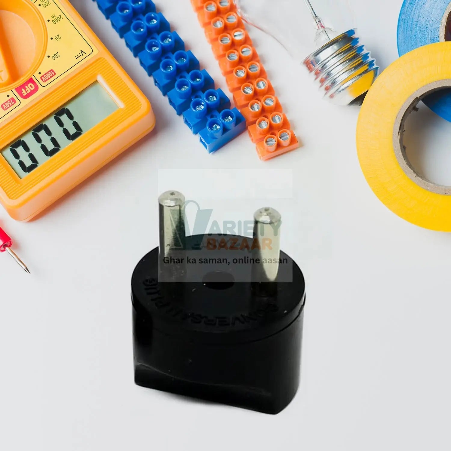 12563 2 Pin 4 Amp. Conversion Electrical connector Plug, 2 PIN Plug Converter, Plug Adapter With Color Box (1 Pc ) Travel Sahayak