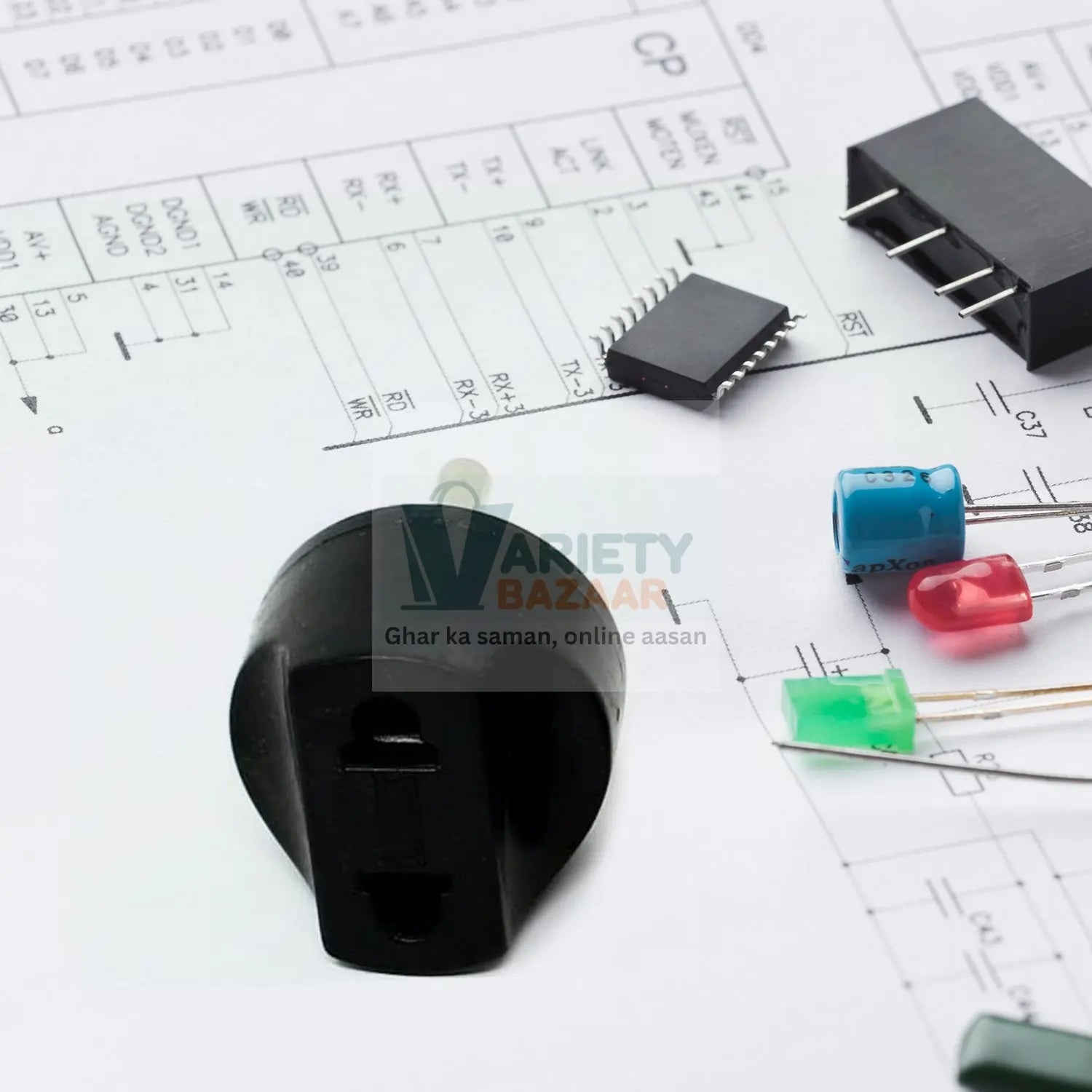 12563 2 Pin 4 Amp. Conversion Electrical connector Plug, 2 PIN Plug Converter, Plug Adapter With Color Box (1 Pc ) Travel Sahayak