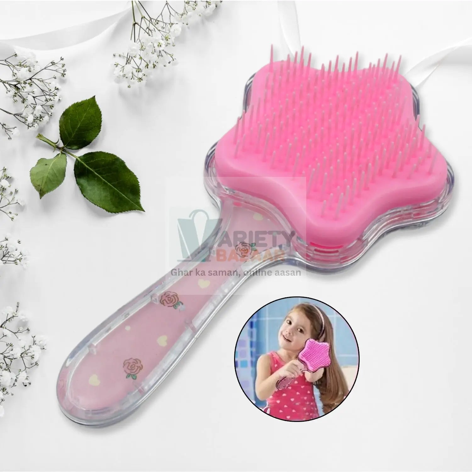 12572 Cartoon Hair Brush Massage Shower Comb Blur Wet Salon Hair Brushes Hair Styling Tools, Glitter Comb, Soft & Smooth Brush, Mermaid Brush For Kids Return Gifts For Kids (1 Pc ) Travel Sahayak