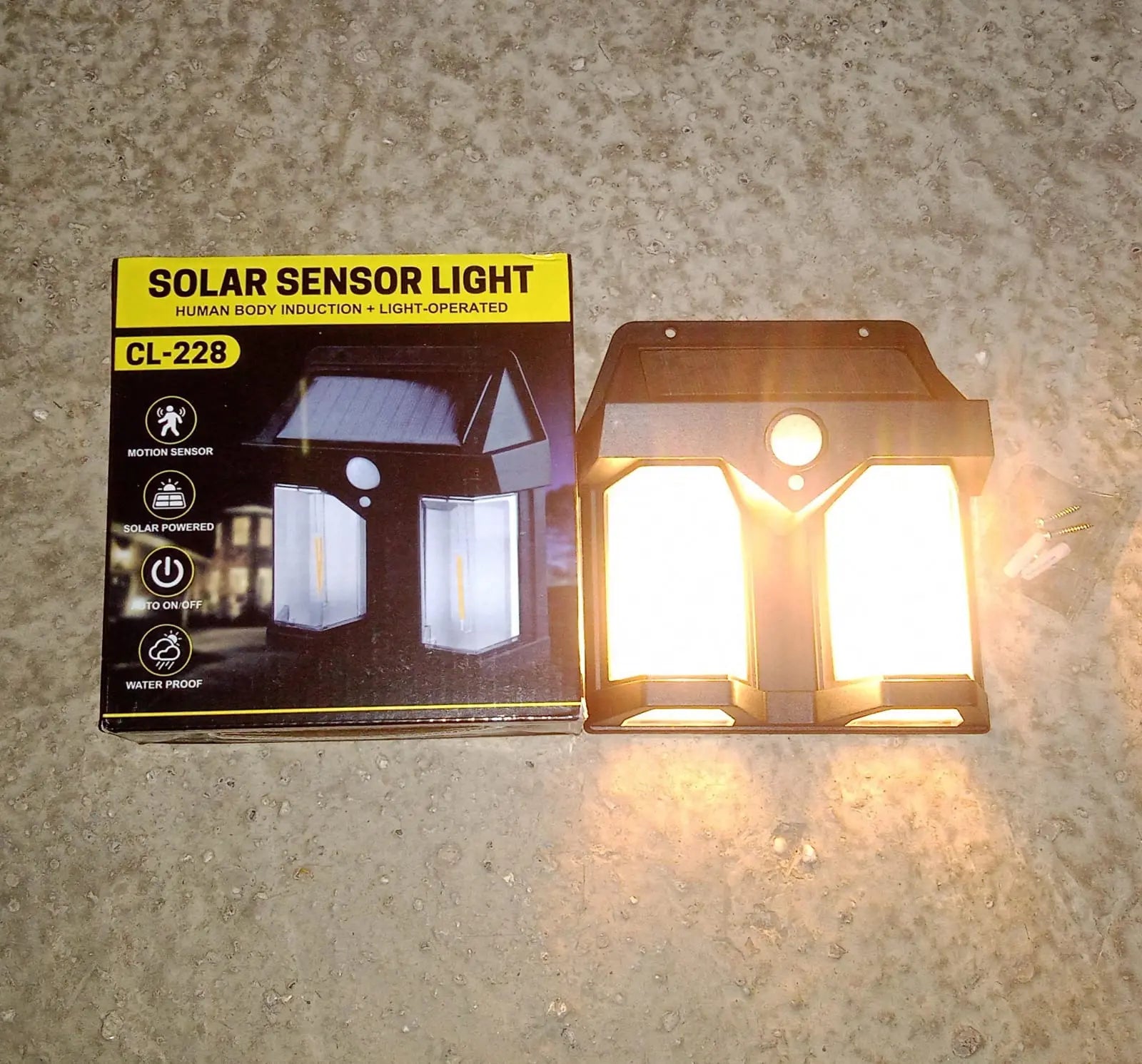 12585 Outdoor Solar Wall Lamp Outdoor Waterproof High Quality Lamp Induction Garden Lamp Garden Villa Night Lamp Double Lamp Light (1 Pc) Travel Sahayak