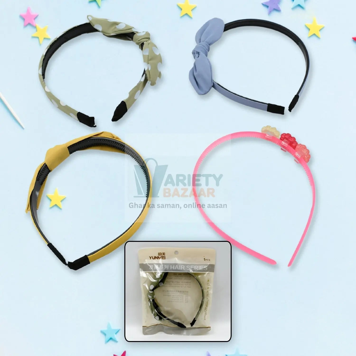 ﻿12632 Stylish Hair Accessories, Hairband / Headband for Baby Girls / Women / Hair Band Stretch Hair Accessories for Women Girls Hair Accessories Multicolor / Mix Designs Travel Sahayak