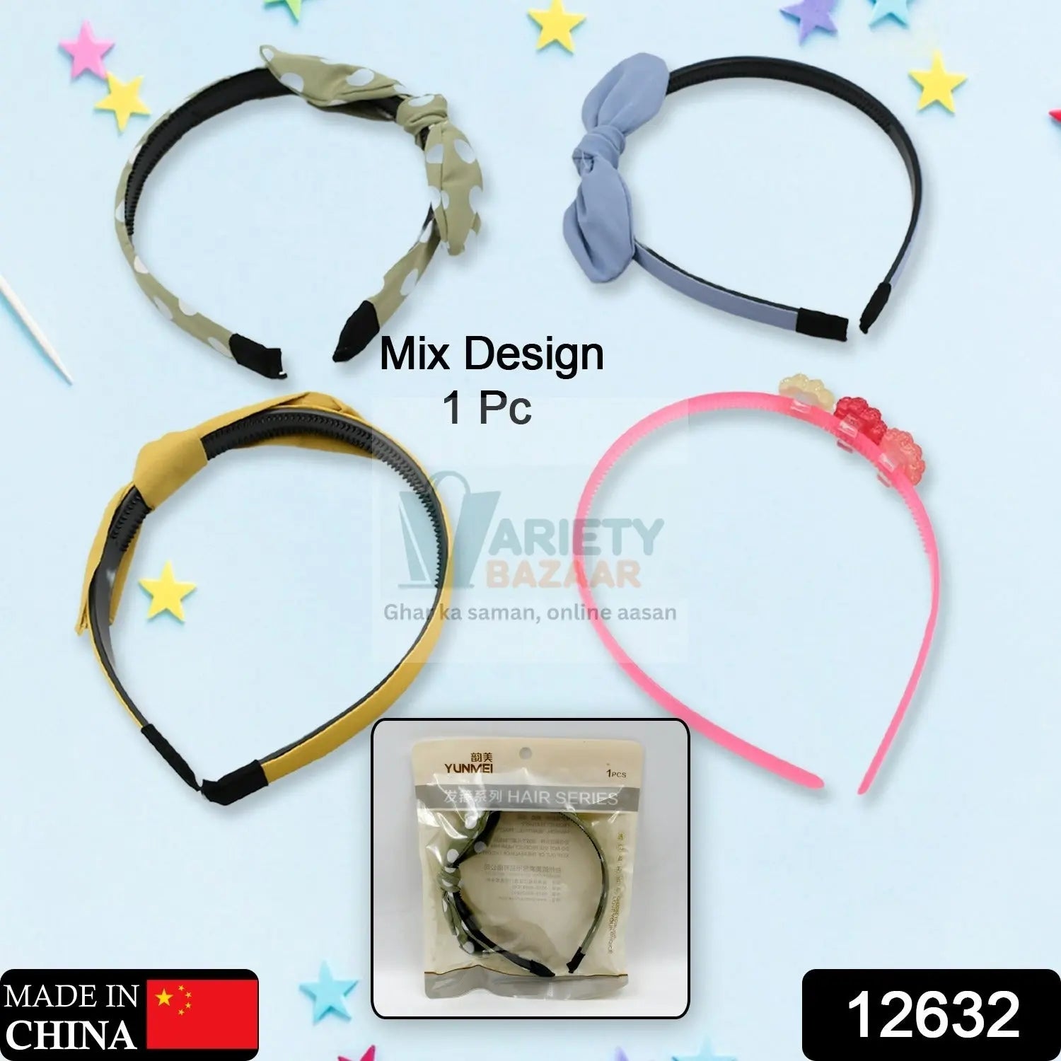 ﻿12632 Stylish Hair Accessories, Hairband / Headband for Baby Girls / Women / Hair Band Stretch Hair Accessories for Women Girls Hair Accessories Multicolor / Mix Designs Travel Sahayak