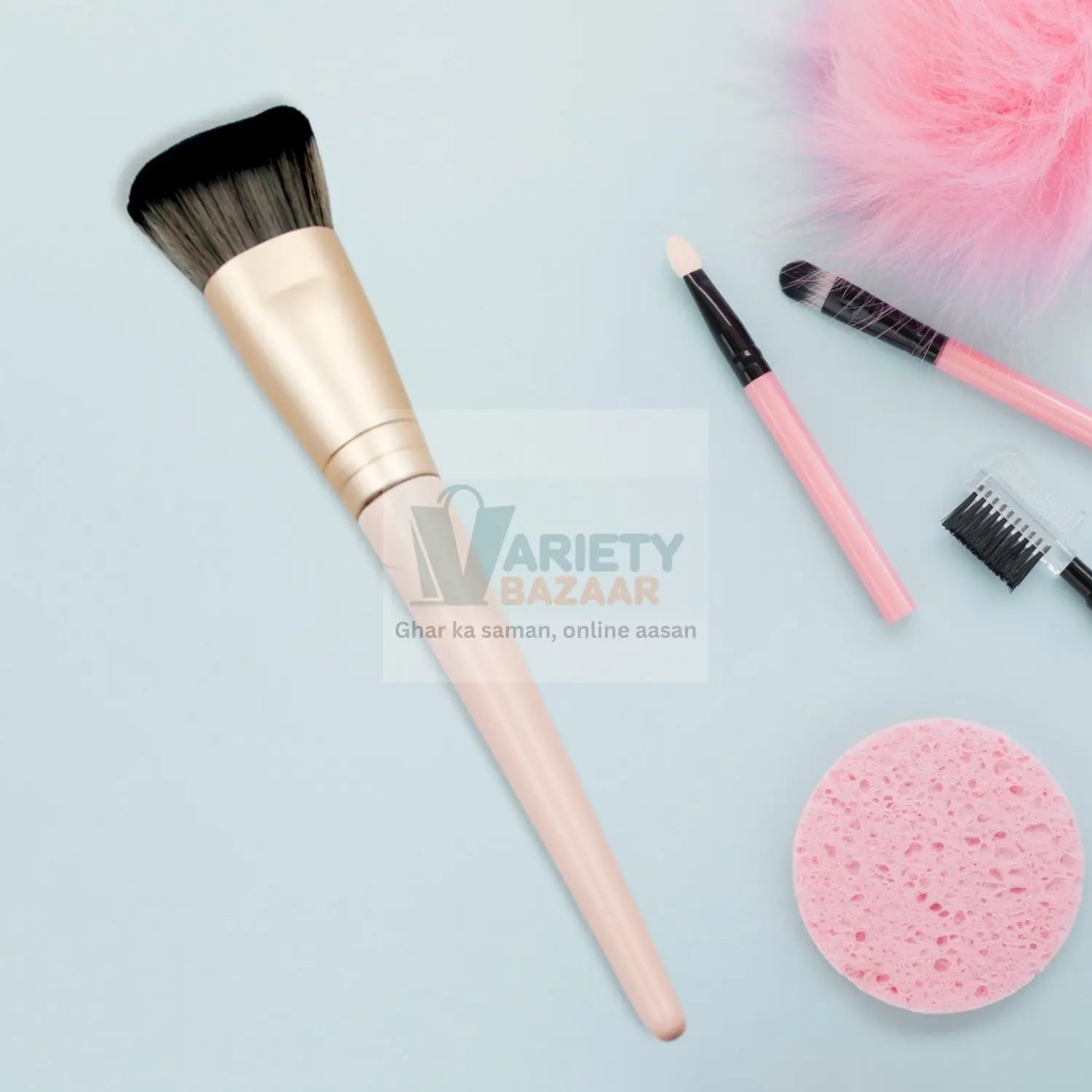 12636 Beauty Face Brushes, Synthetic Bristle Professional Face And Eye Makeup Brushes, For Cream, Liquid And Powder Formulation (1 Pc) Travel Sahayak
