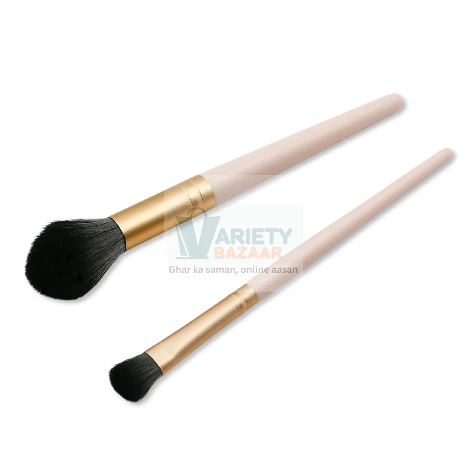 12650 Beauty Face Brushes, Synthetic Bristle Professional Face And Eye Makeup Brushes, Eyeshadow Eyeliner Eyebrow, For Cream, Liquid And Powder Formulation (2 Pc) Travel Sahayak