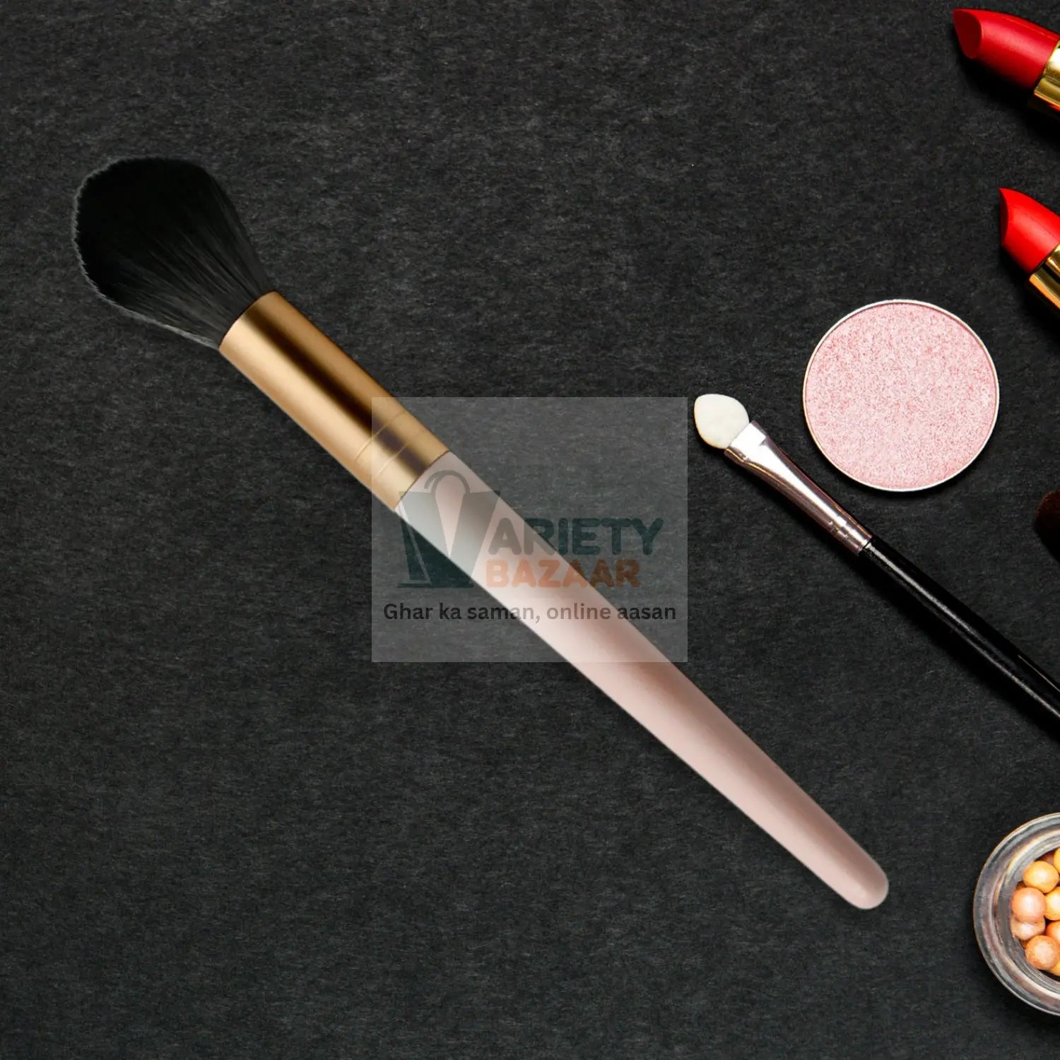 12650 Beauty Face Brushes, Synthetic Bristle Professional Face And Eye Makeup Brushes, Eyeshadow Eyeliner Eyebrow, For Cream, Liquid And Powder Formulation (2 Pc) Travel Sahayak