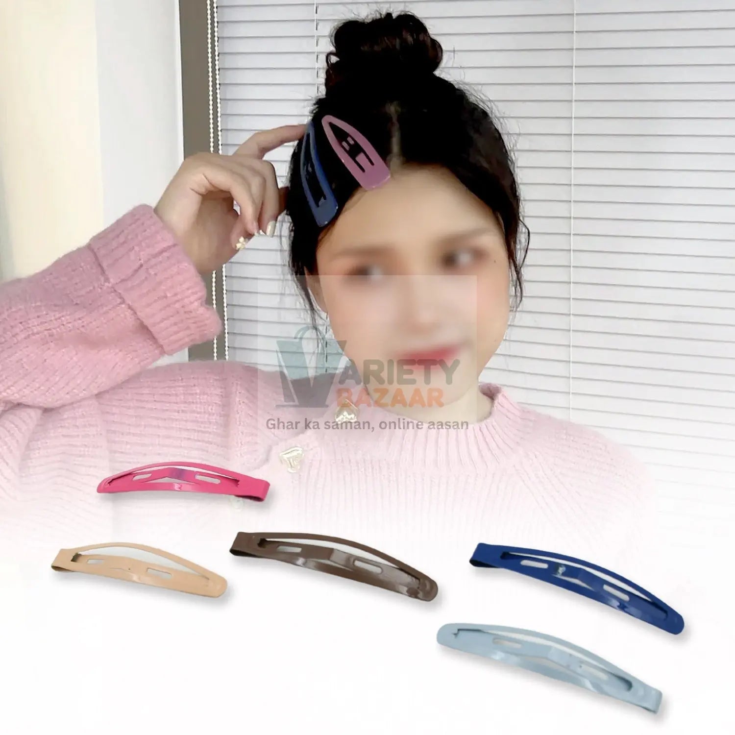 12653 Stylish Women Metal Hairpins Sweet Cute Girls DIY Barrettes Clip for Hair Accessories (5 pcs set) Travel Sahayak