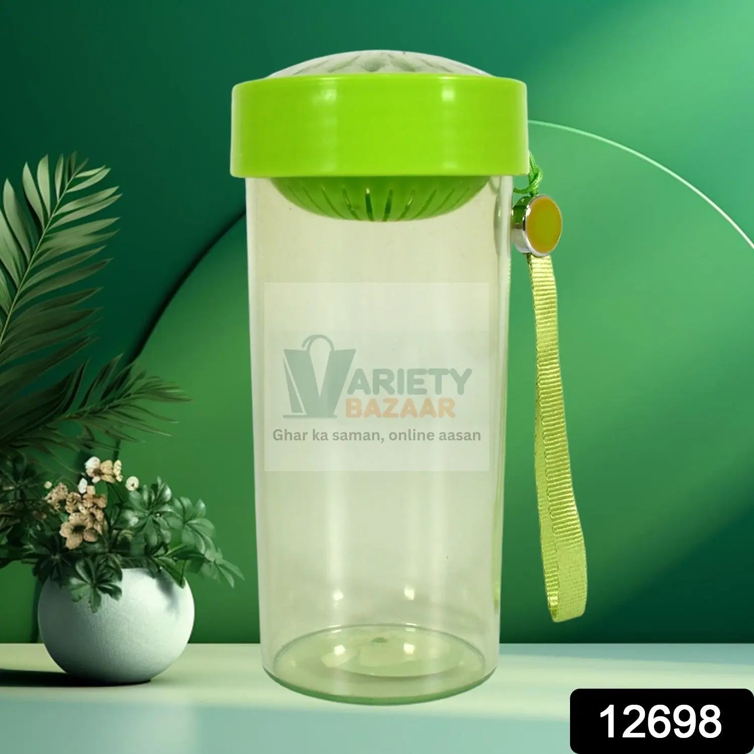12698 Premium Transparent Plastic water bottle With Dori Easy to Carry leakproof BPA-free, water Plastic water bottle for children, Home, School (1 Pc) Travel Sahayak