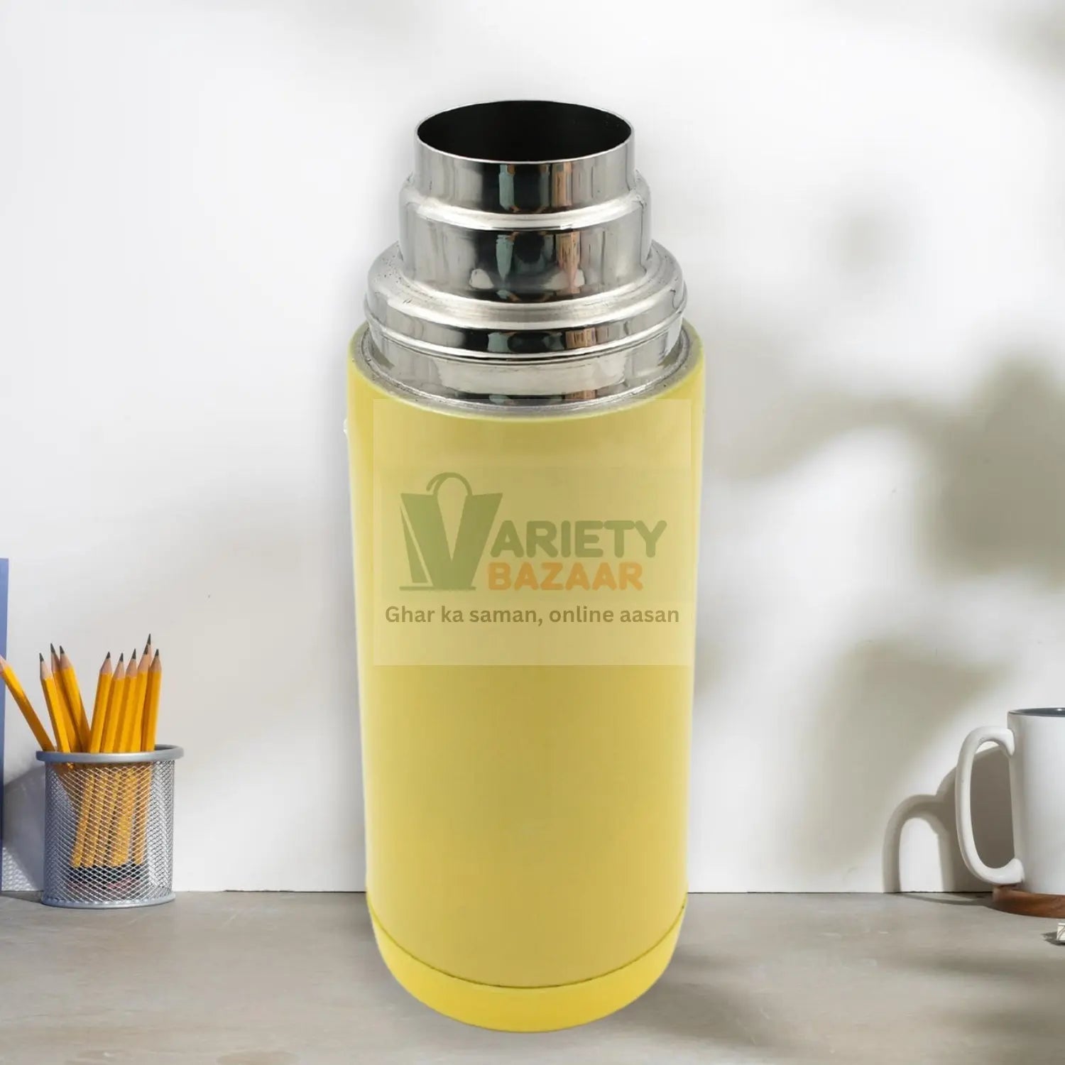 12753 Stainless Steel Water Bottle With Handle & Straw Leak Proof, Rust Proof, Hot & Cold Drinks, Gym Sipper BPA Free Food Grade Quality, Steel fridge Bottle For office / Gym / School (350 Ml) Travel Sahayak